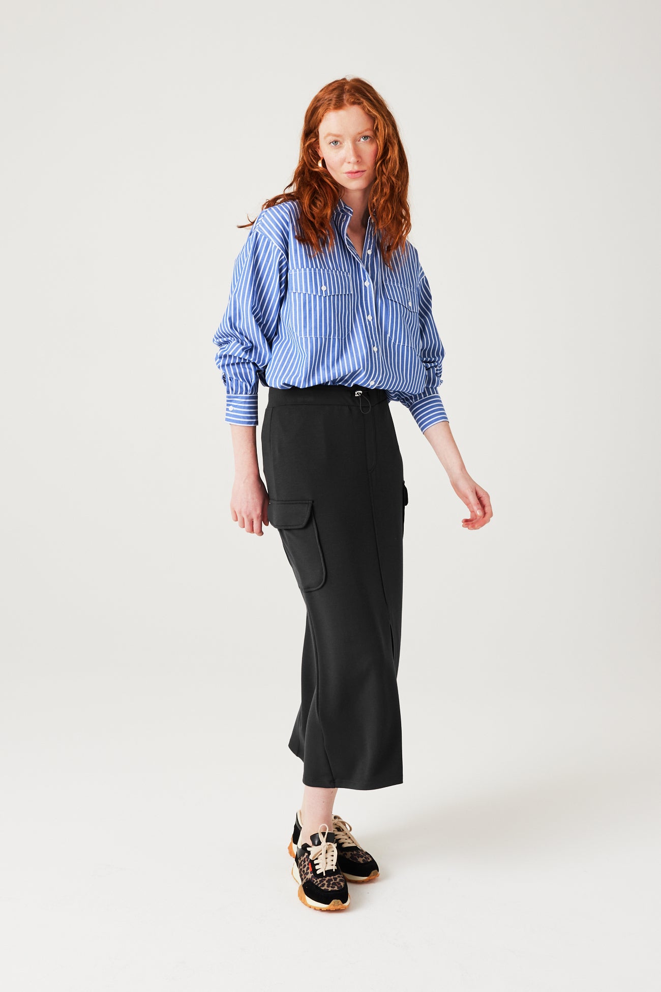 Jersey midi skirt - Dark grey