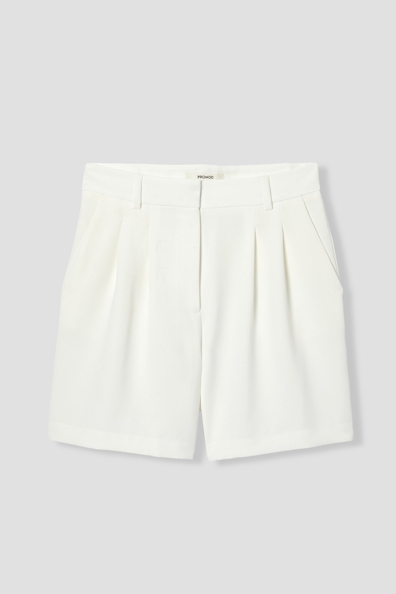 Plain pleated shorts - Ecru