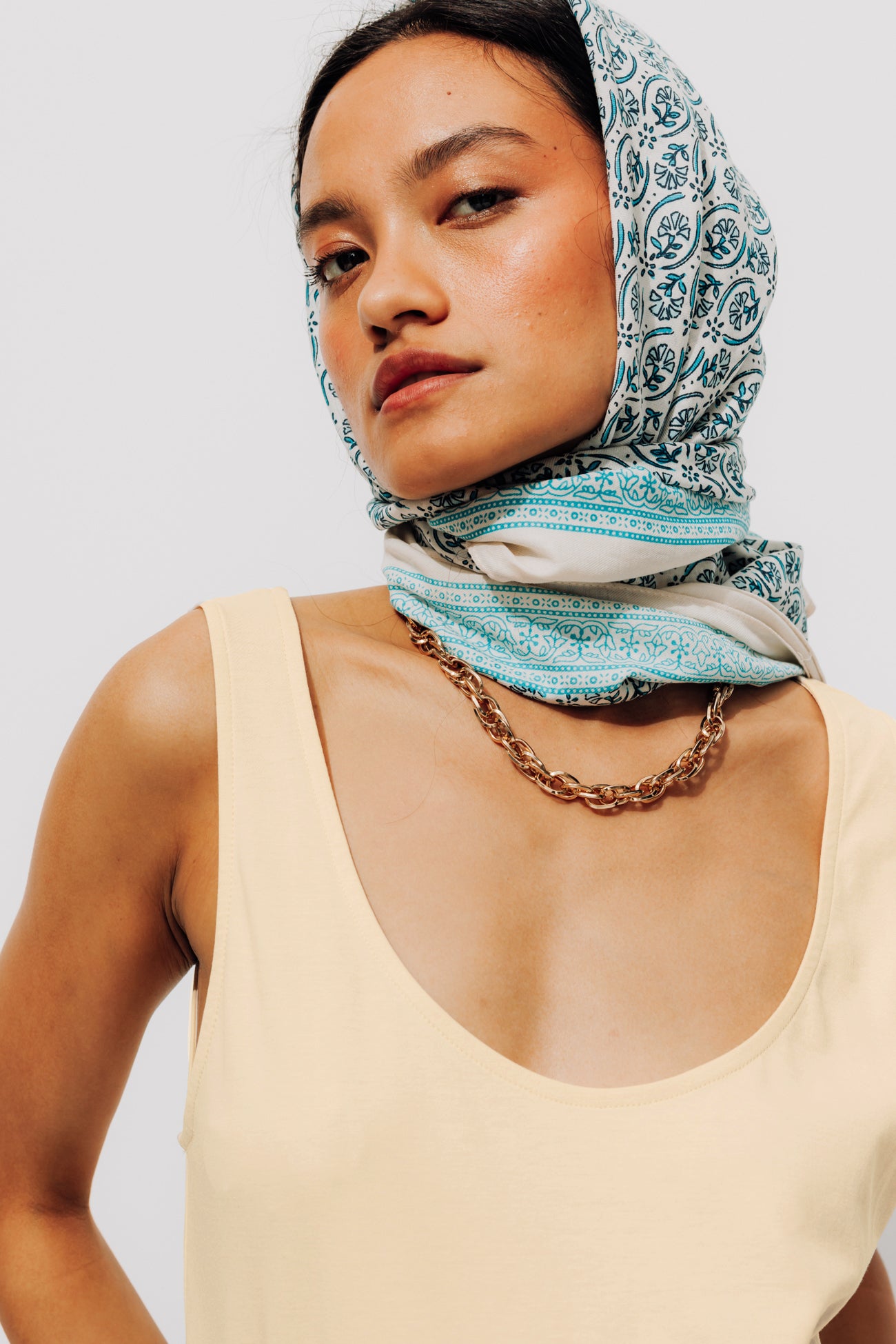 Sleeveless jersey top - Ecru