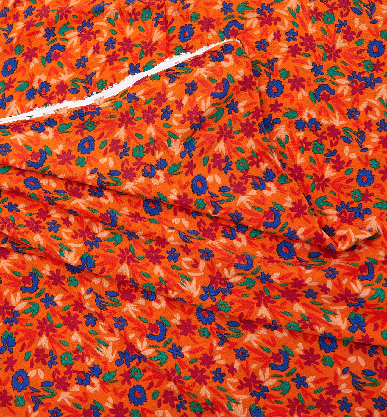 2m crinkle viscose fabric cut - Mandarine print
