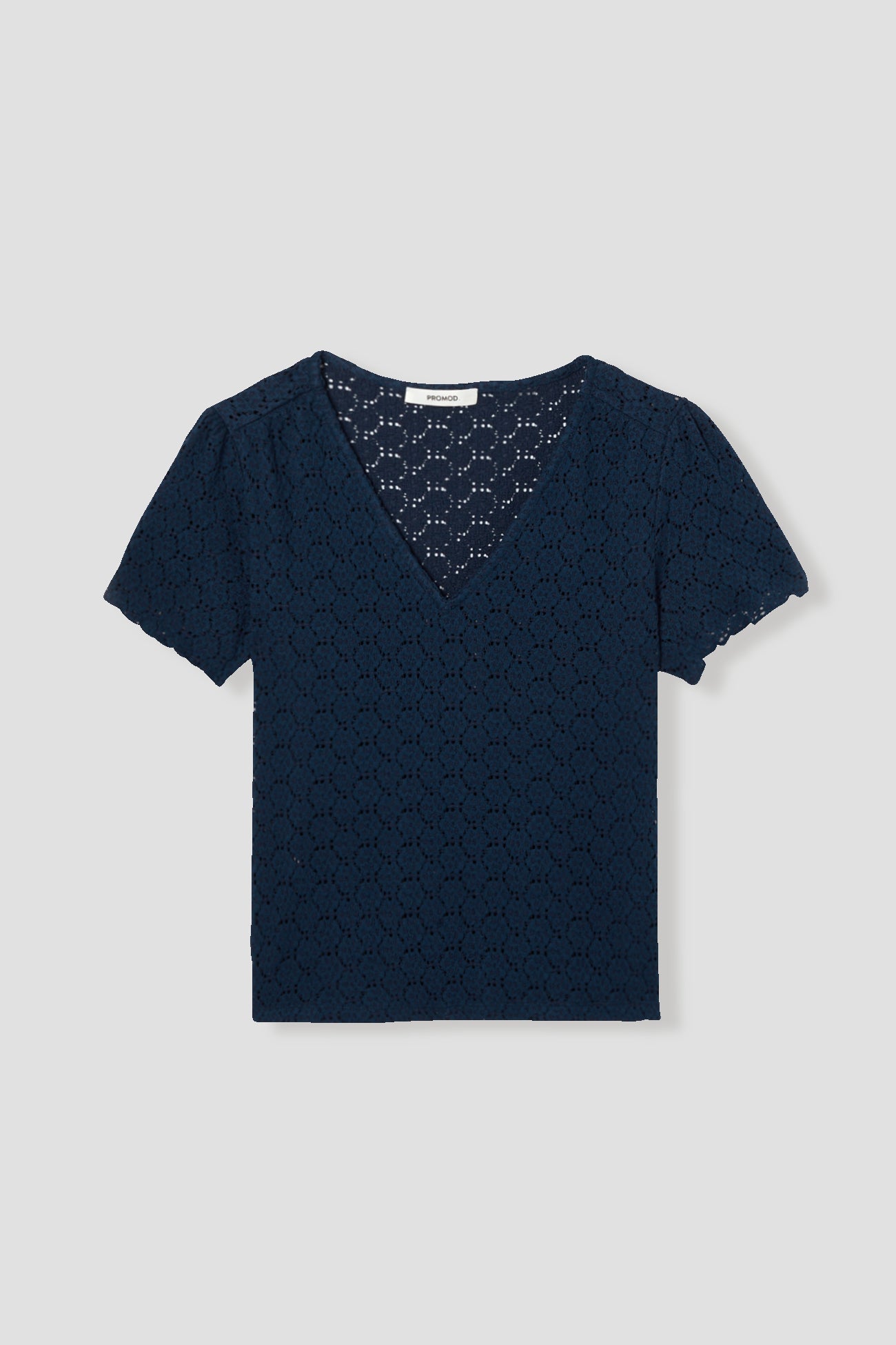 Lace effect top - Red stripes