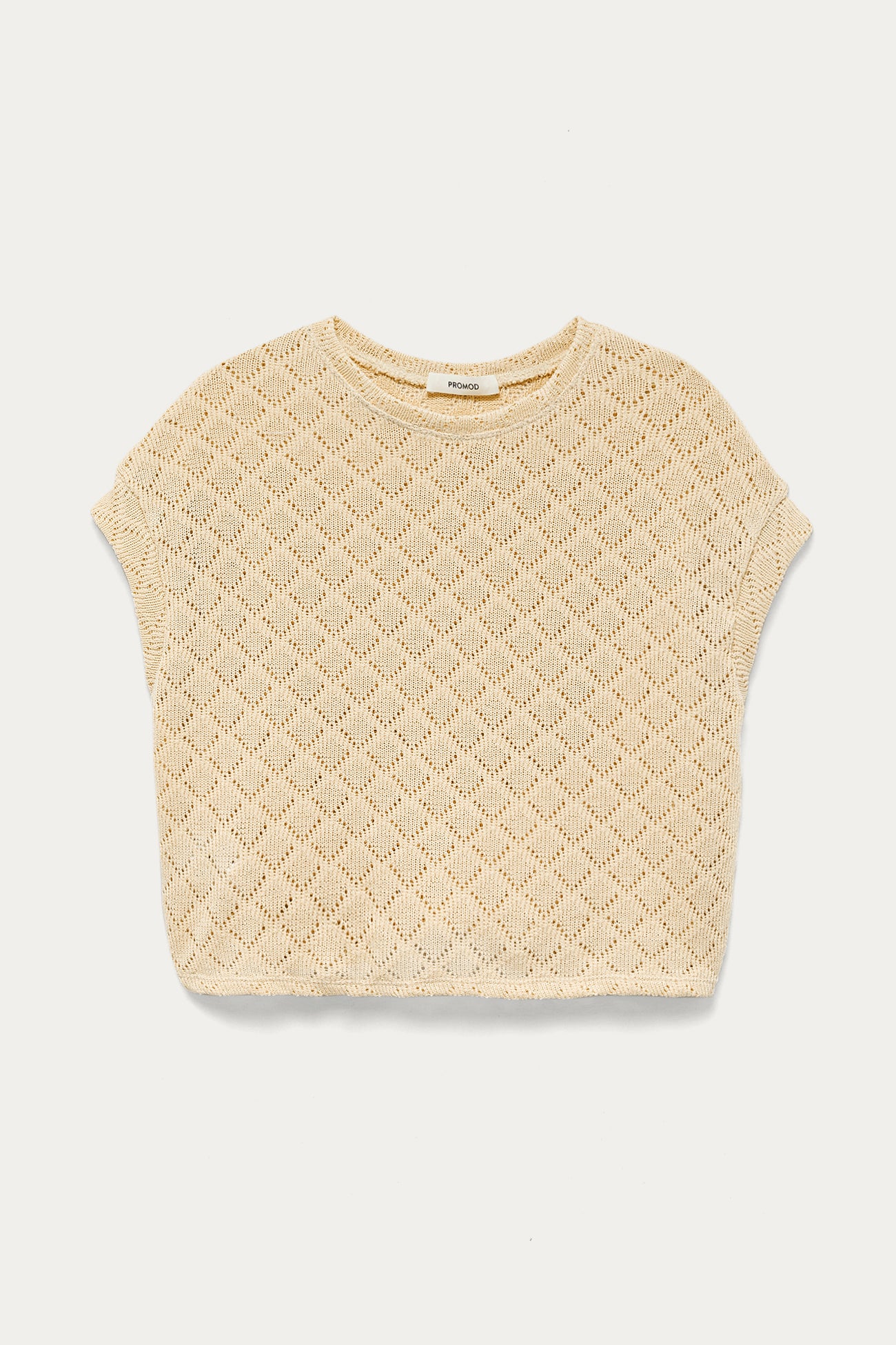 Pointelle knitted crop top - Raspberry red