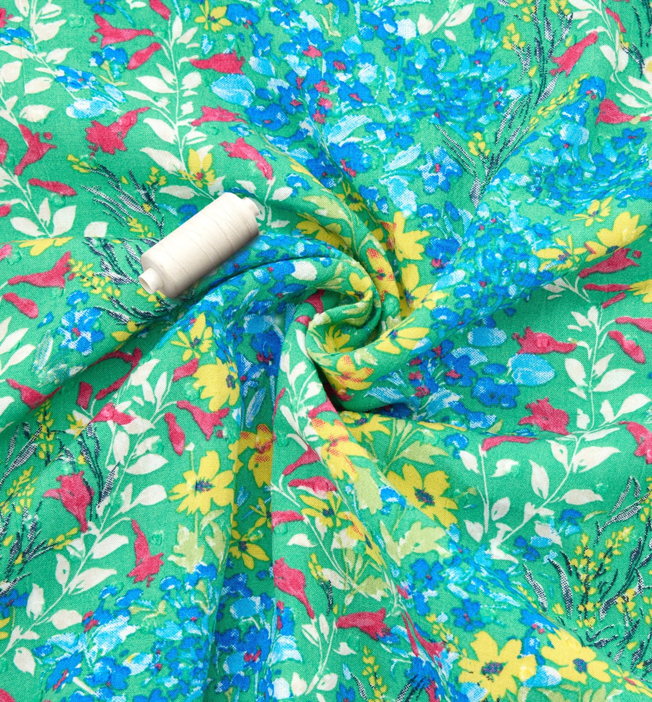 2m viscose fabric cut - Ecru print