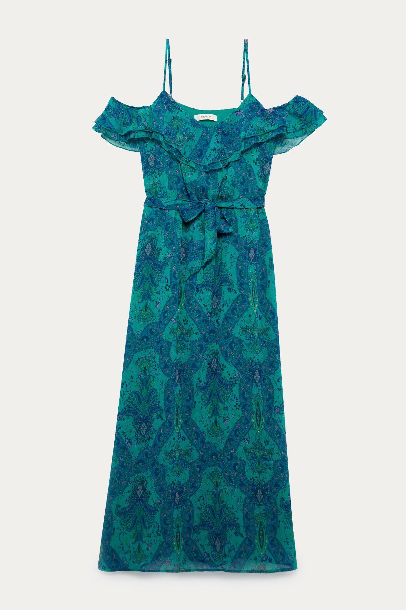 Long strappy dress - Blue print