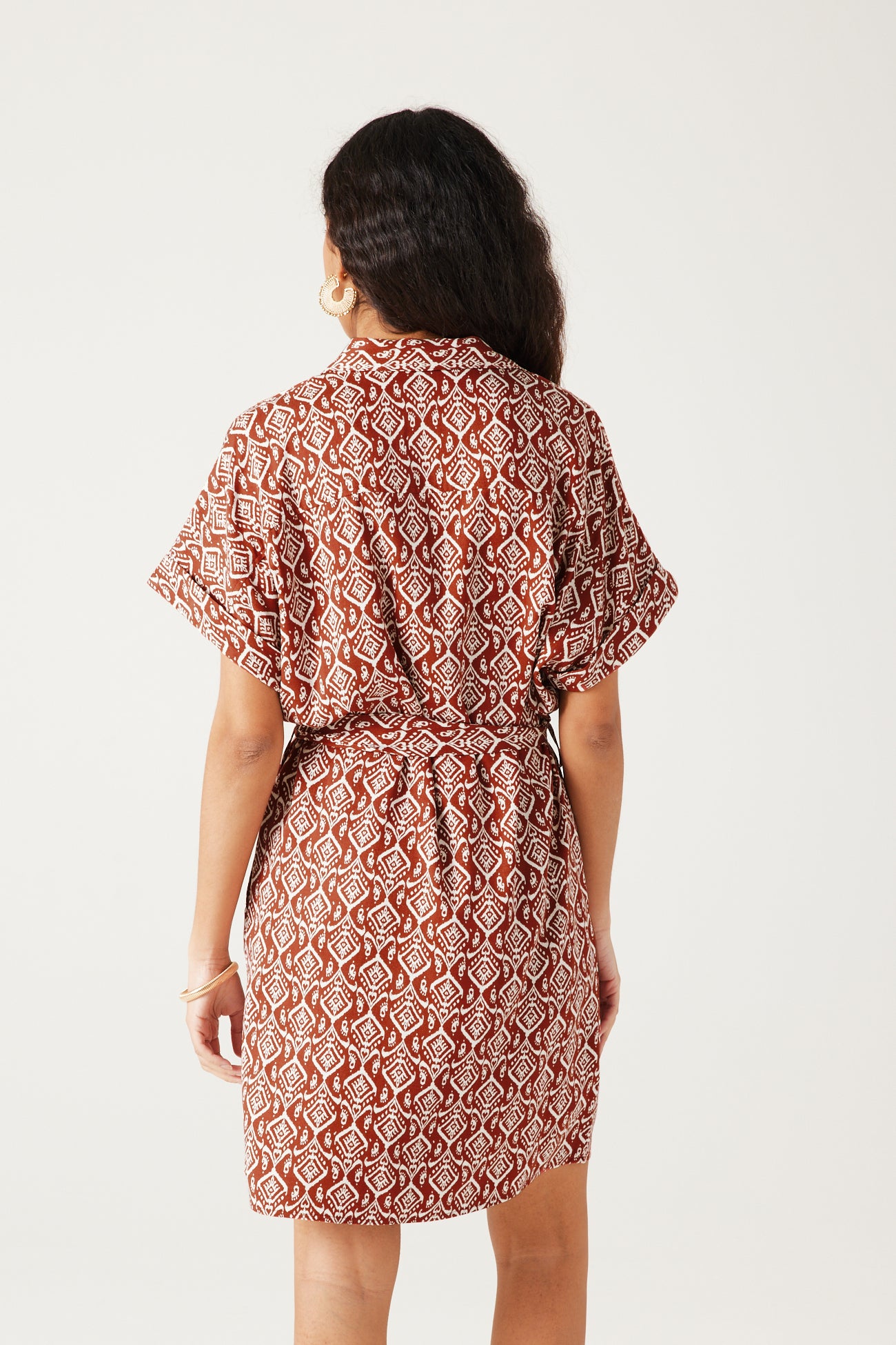 Short unicolour dress - Camel