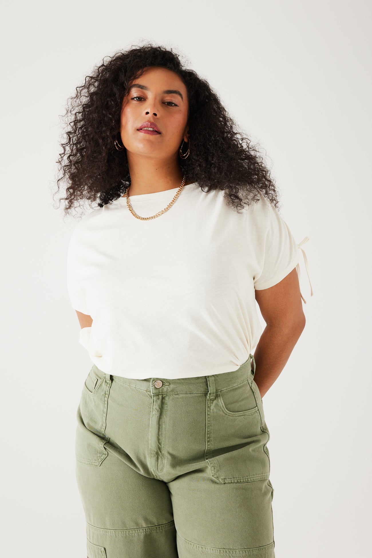 Fancy unicolor t-shirt - Ecru