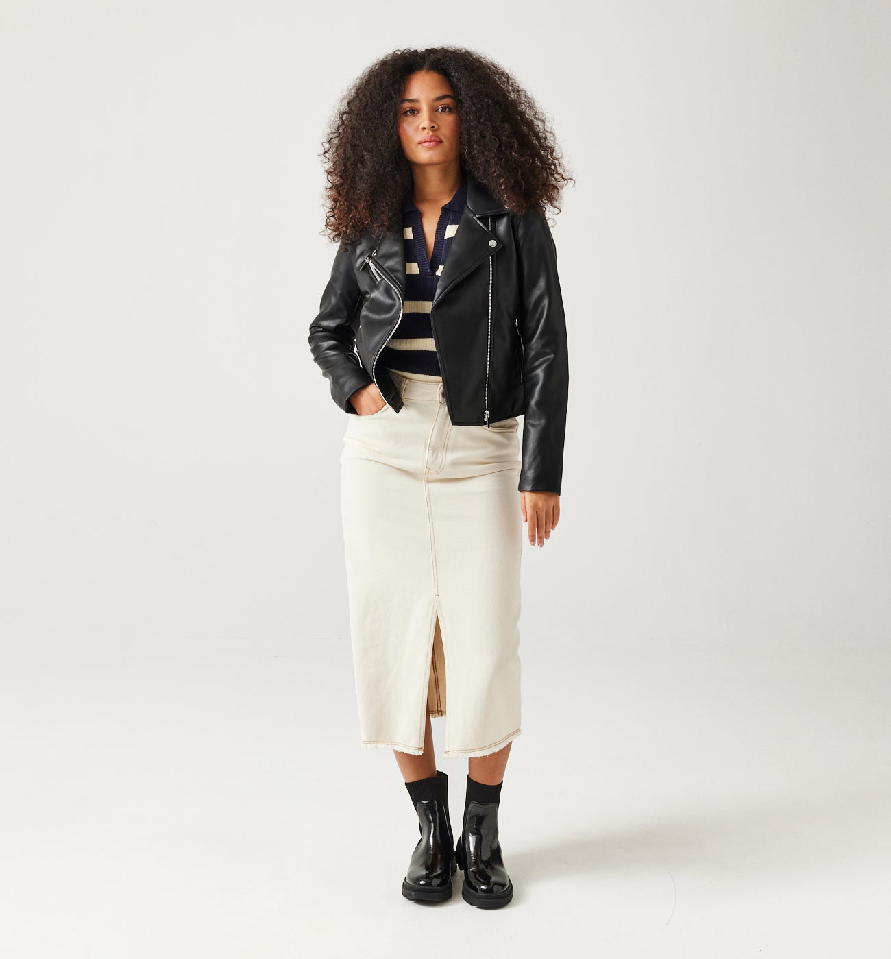 Faux leather jacket - Black