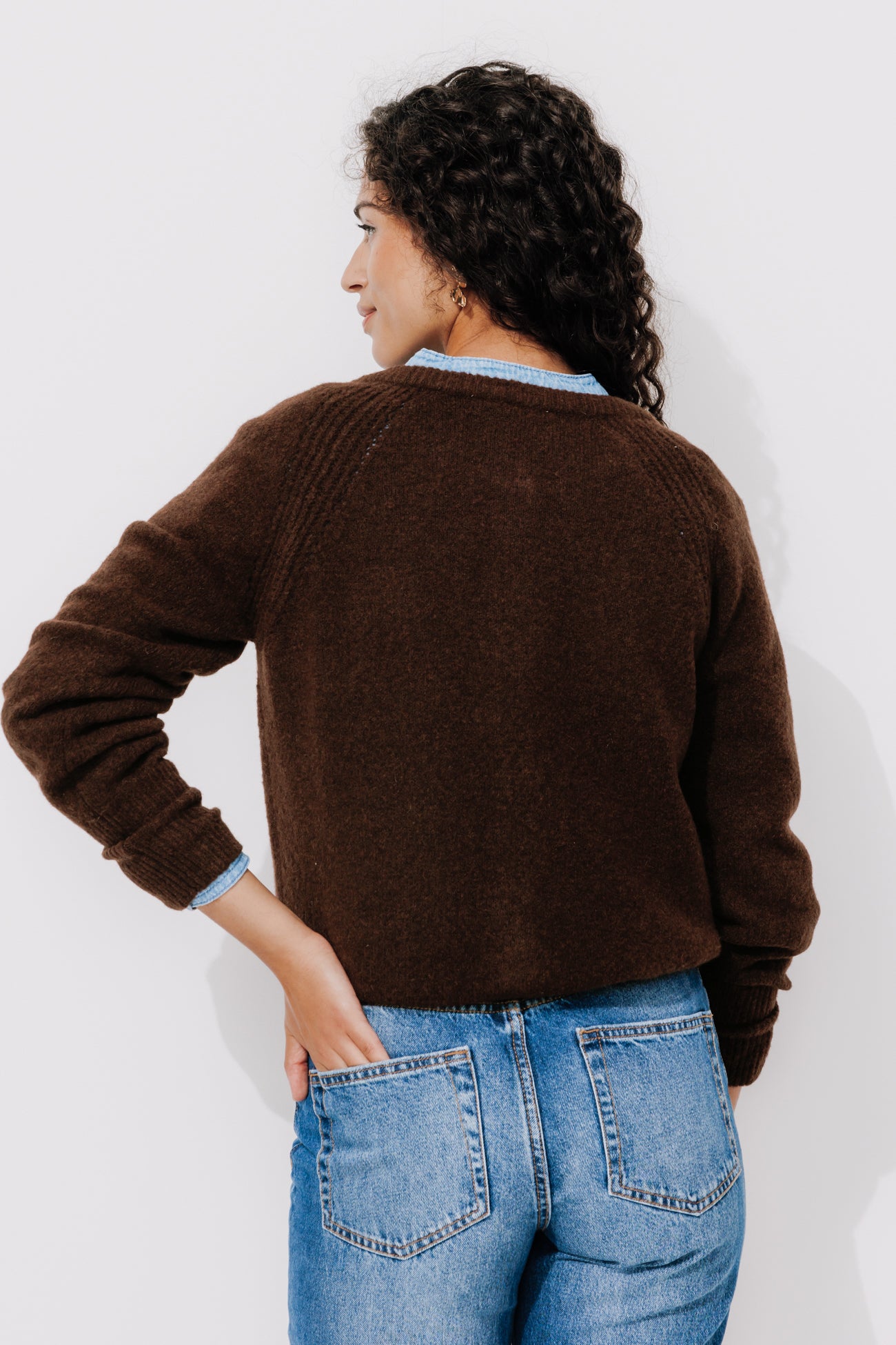 Soft button cardigan - Violet