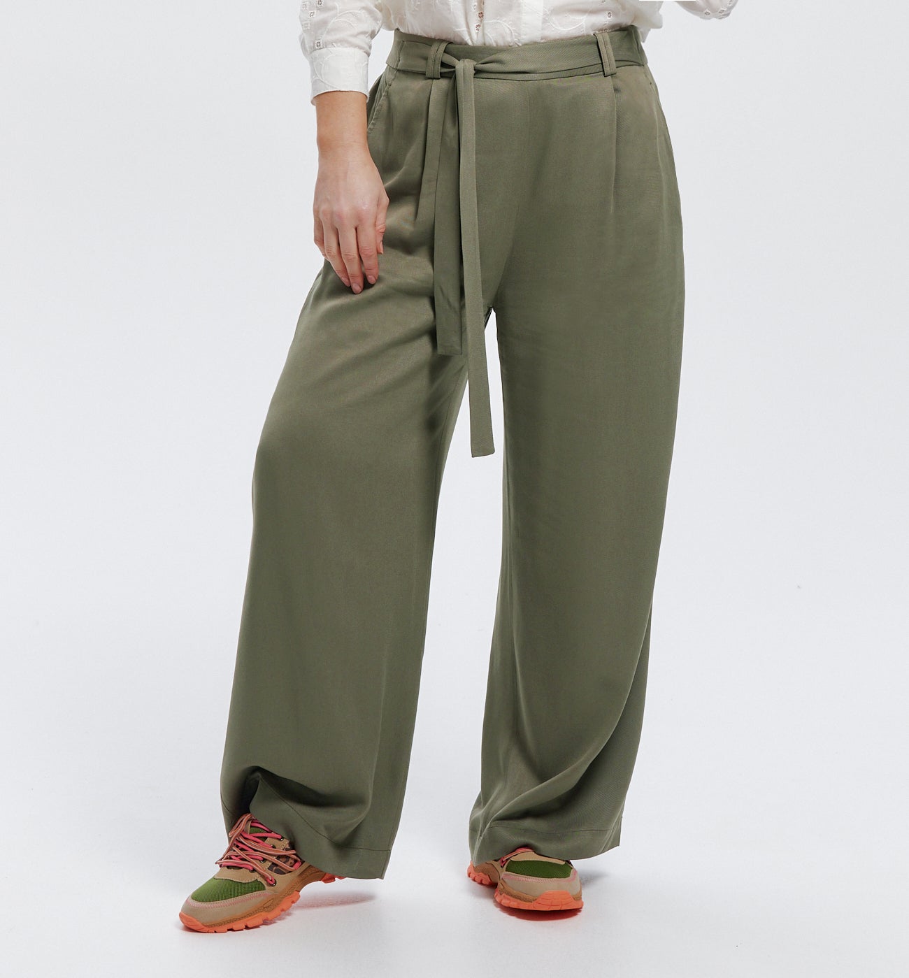 High-waist wideleg trousers - Black