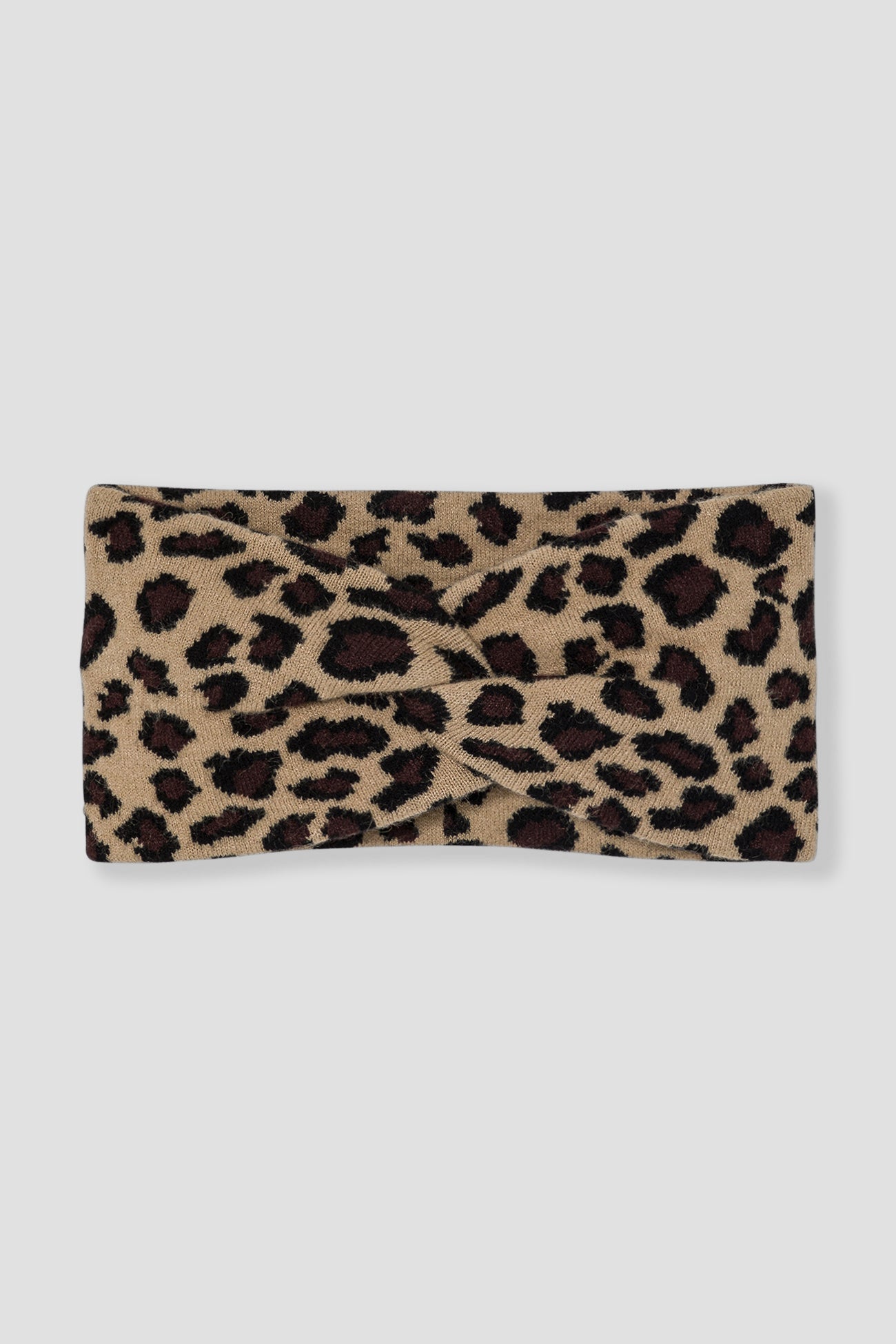 Leopard knit headband - Camel print