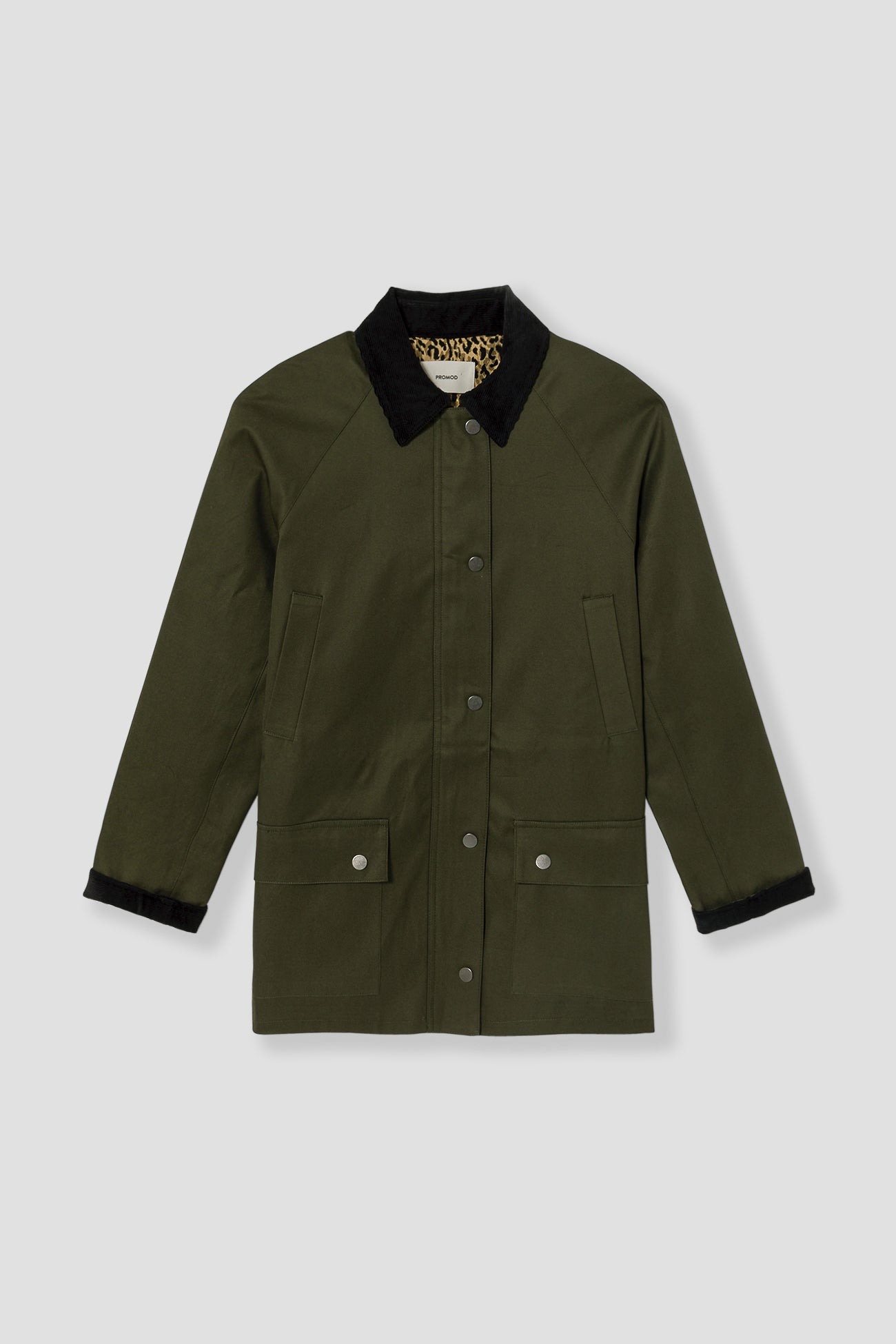 Straight canvas jacket - Khaki