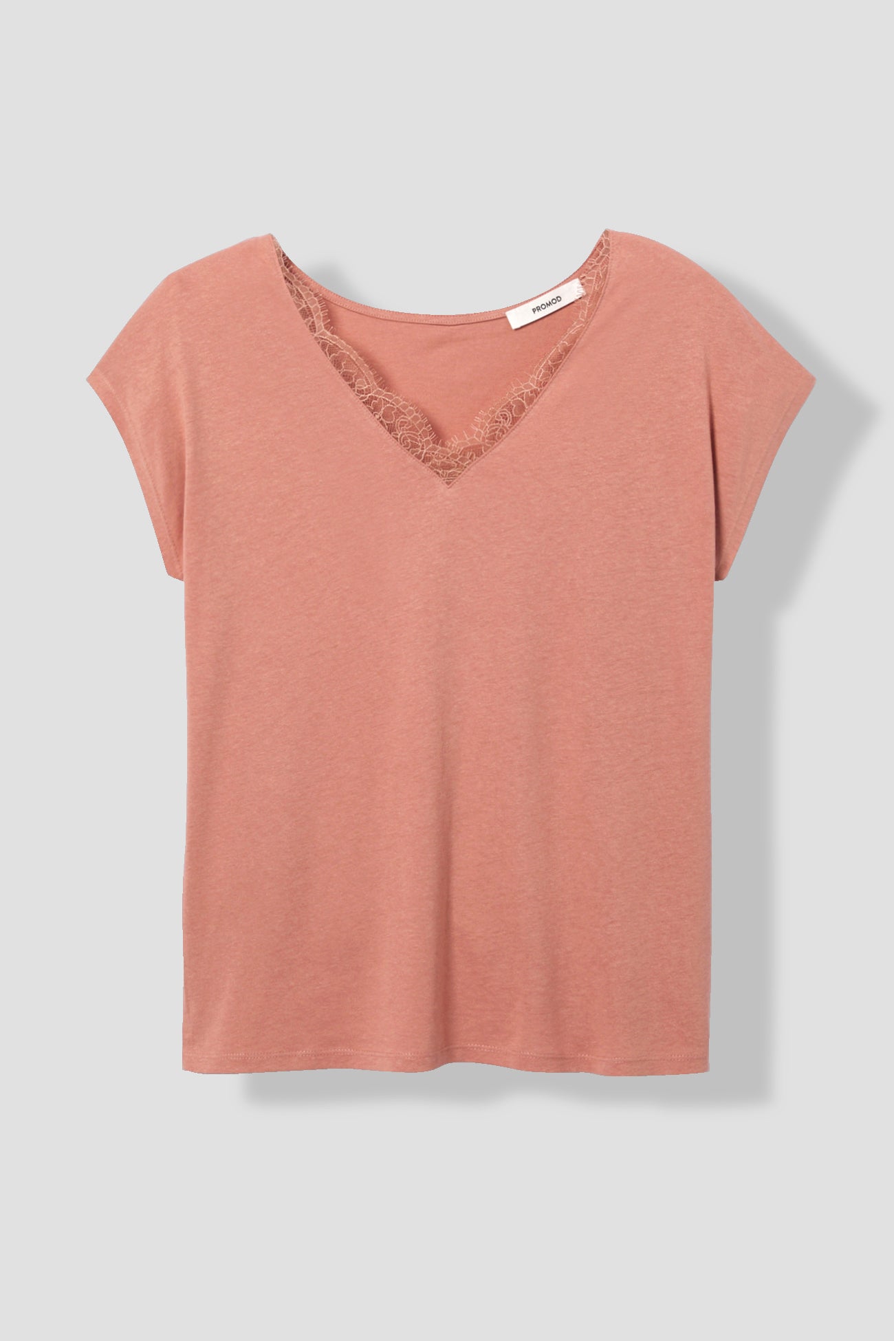 Lace detail t-shirt - Khaki