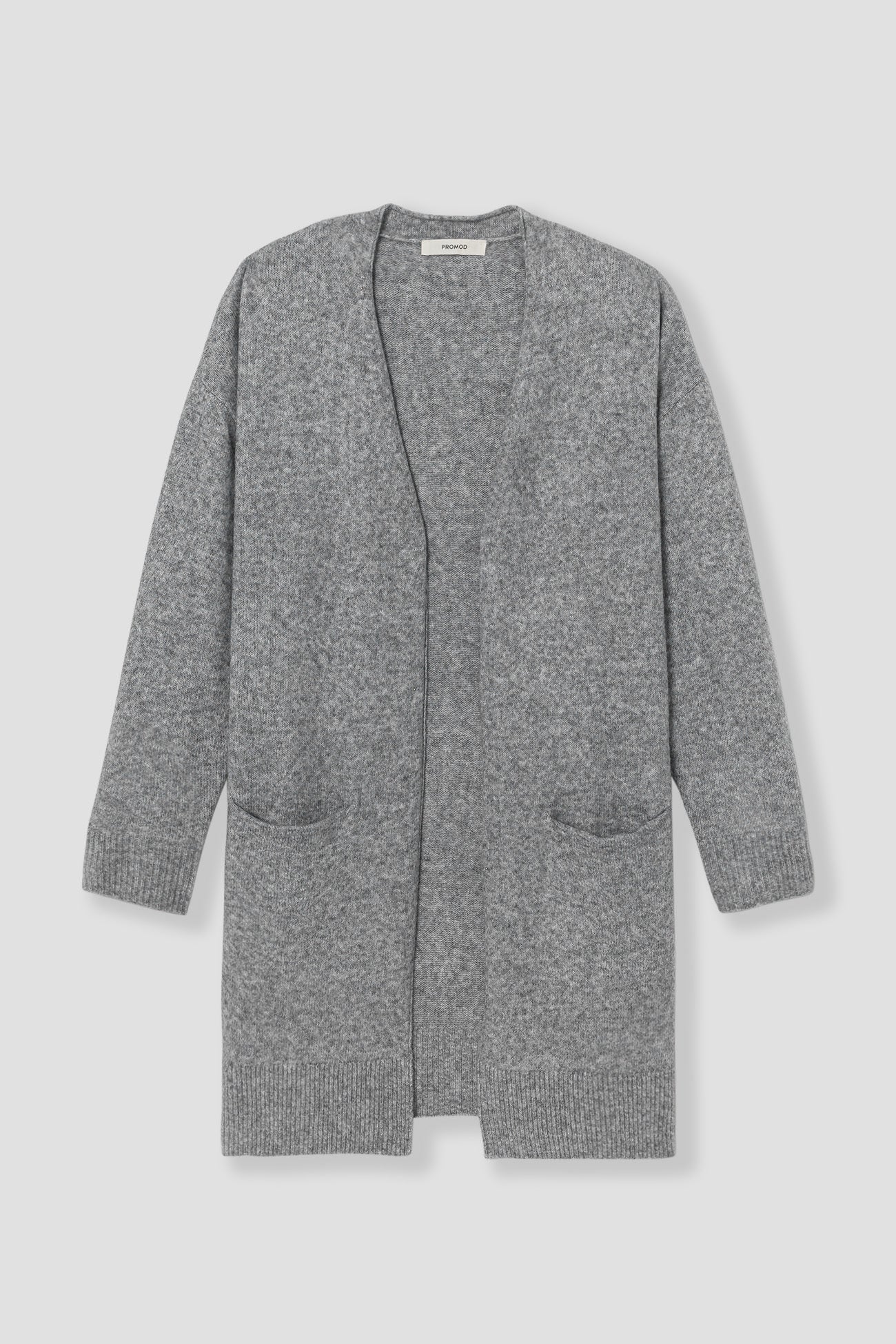 Long knit cardigan - Light grey