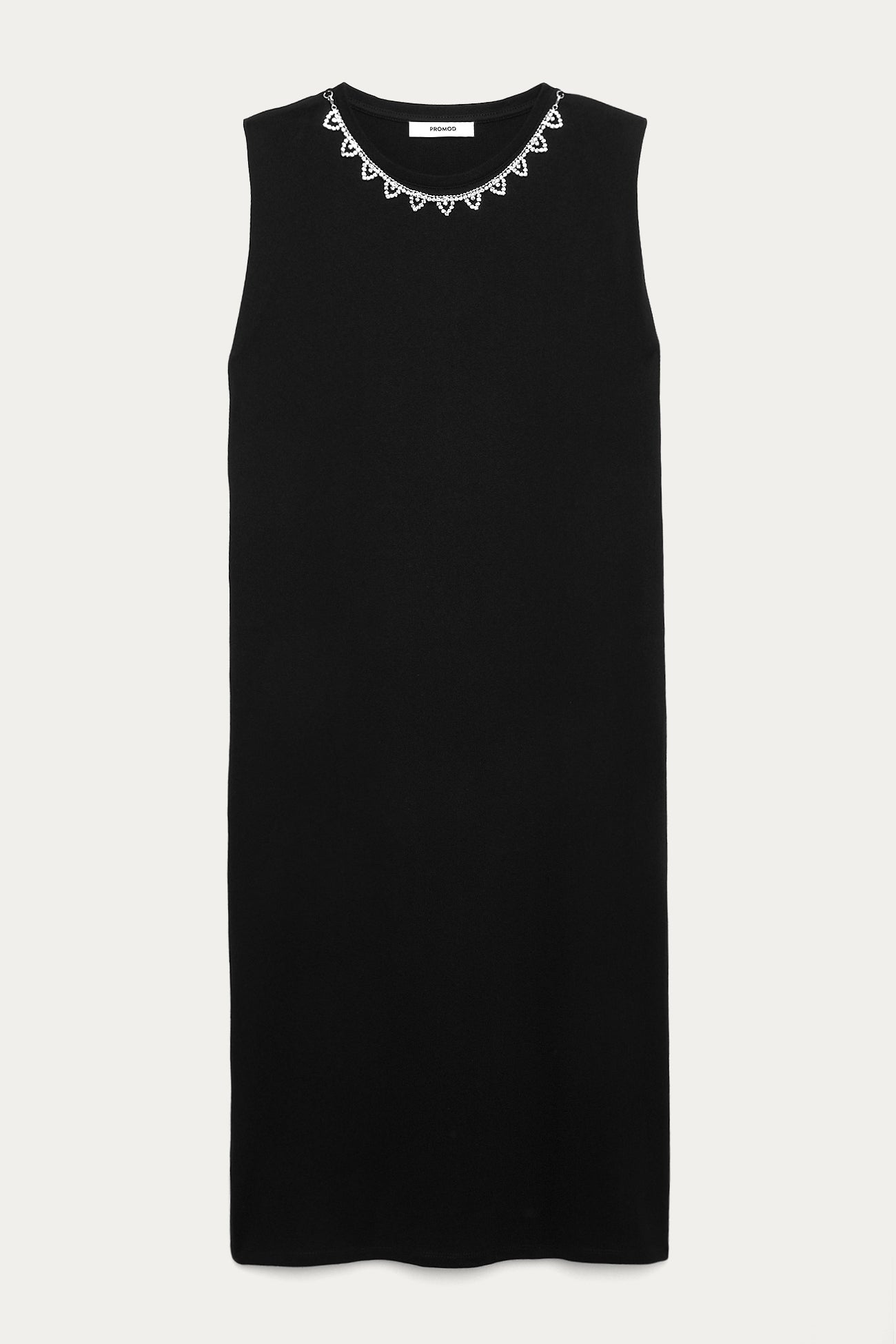 Tube dress + strass - Black stripes