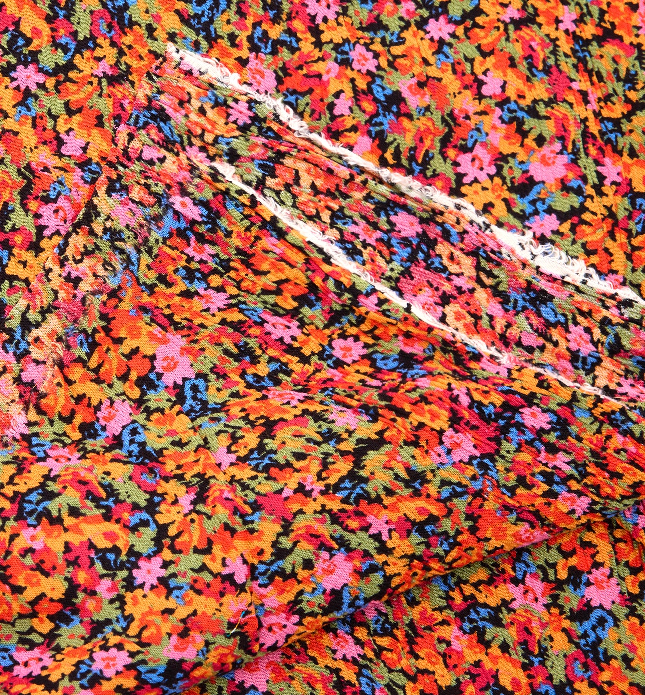 3m crinkle viscose fabric cut - Mandarine print