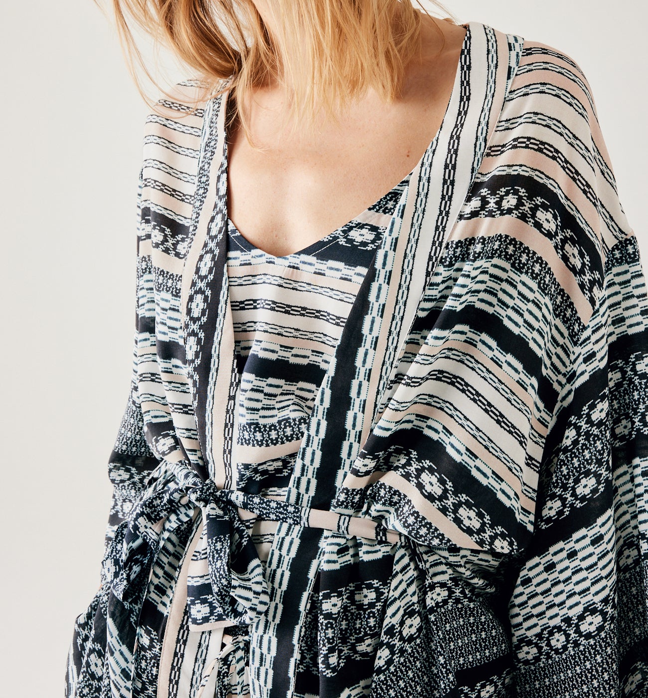 Homewear patterned kimono - Multicolour print