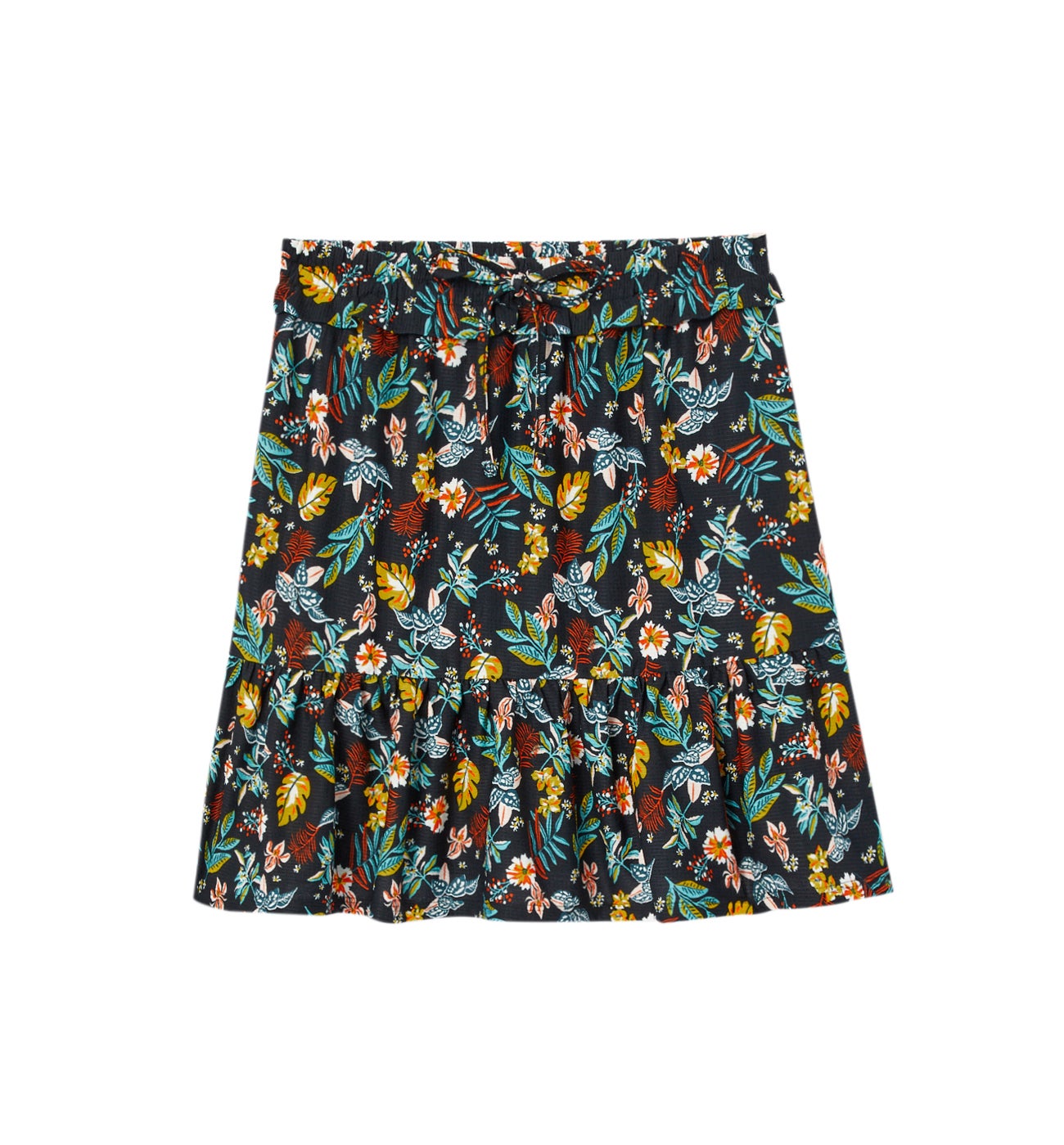 Frilly patterned skirt - Ochre print