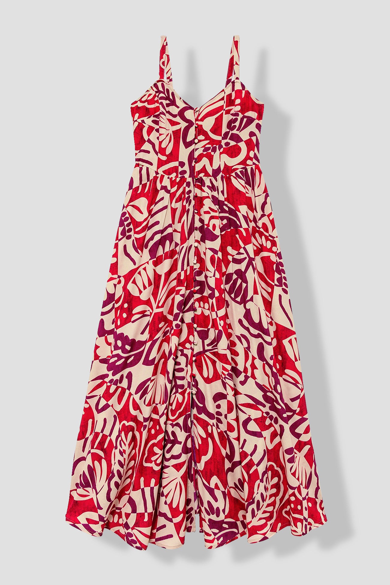 Long patterned dress - Ecru print