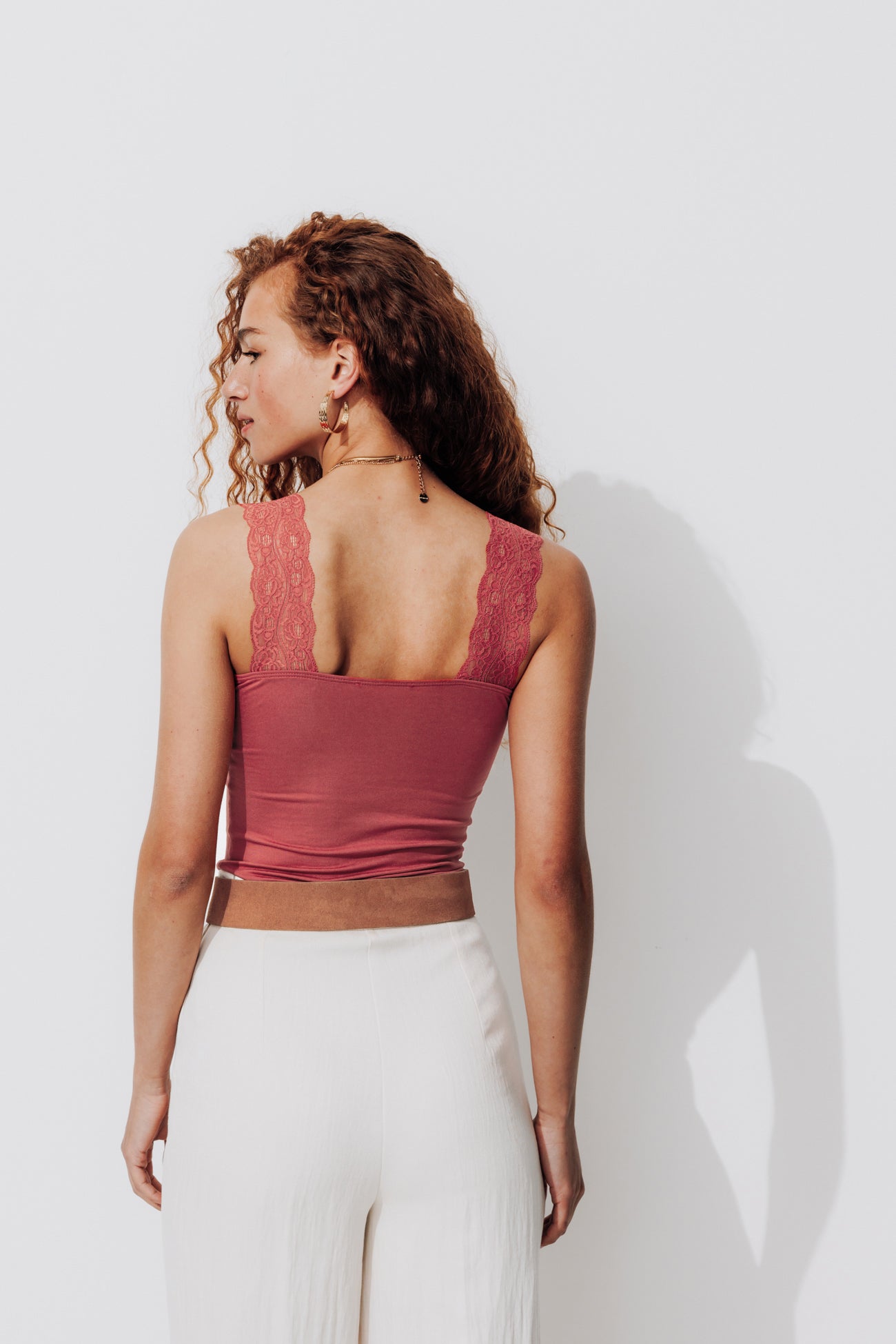 Lace strap top - Navy blue