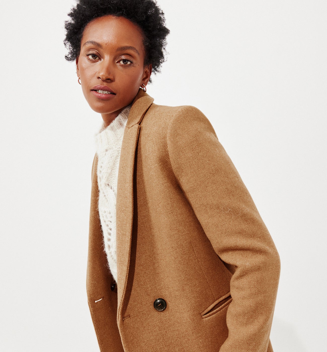 GISELE wool-blend coat - Black