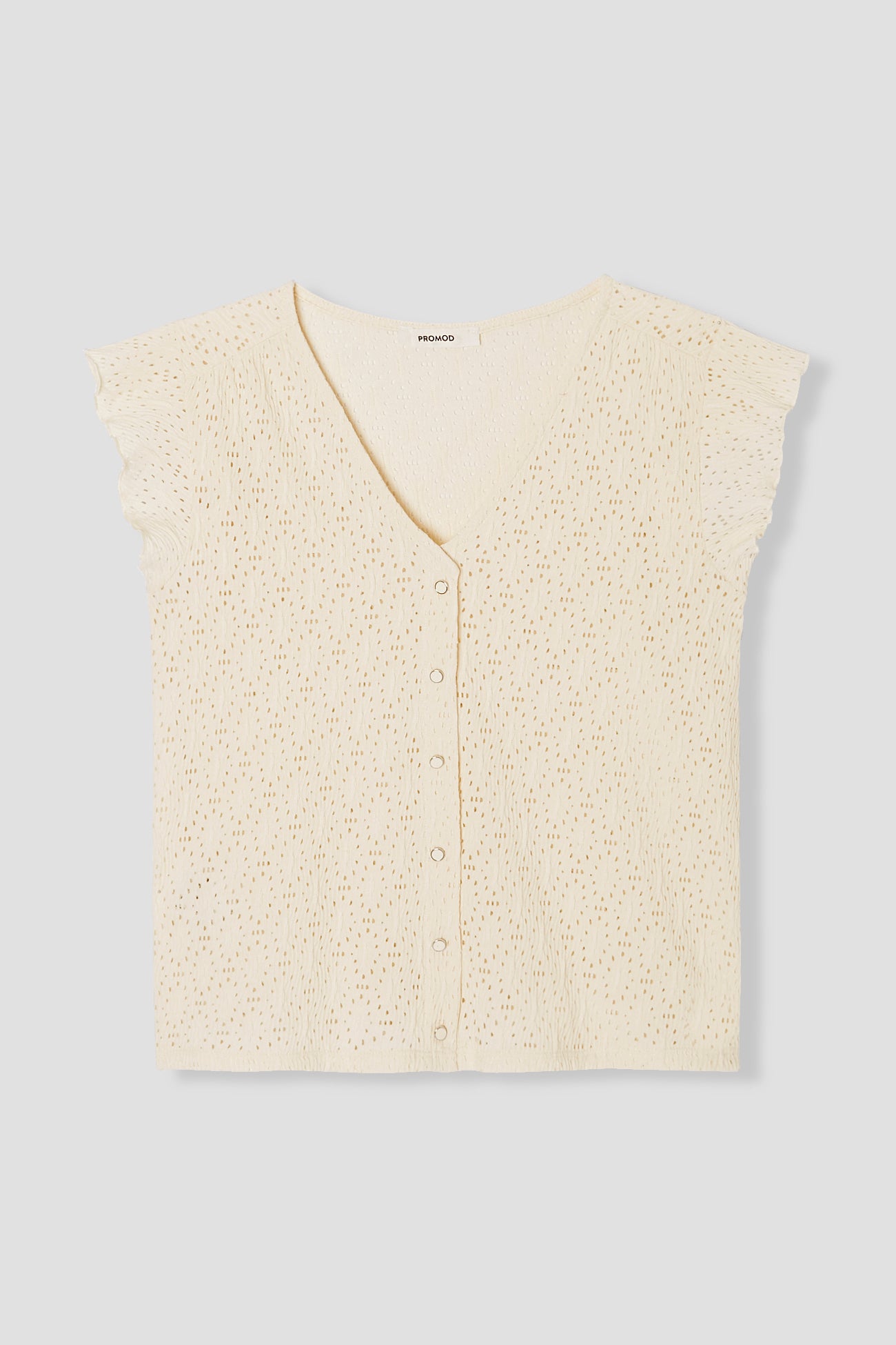 Lace-effect top - Ecru