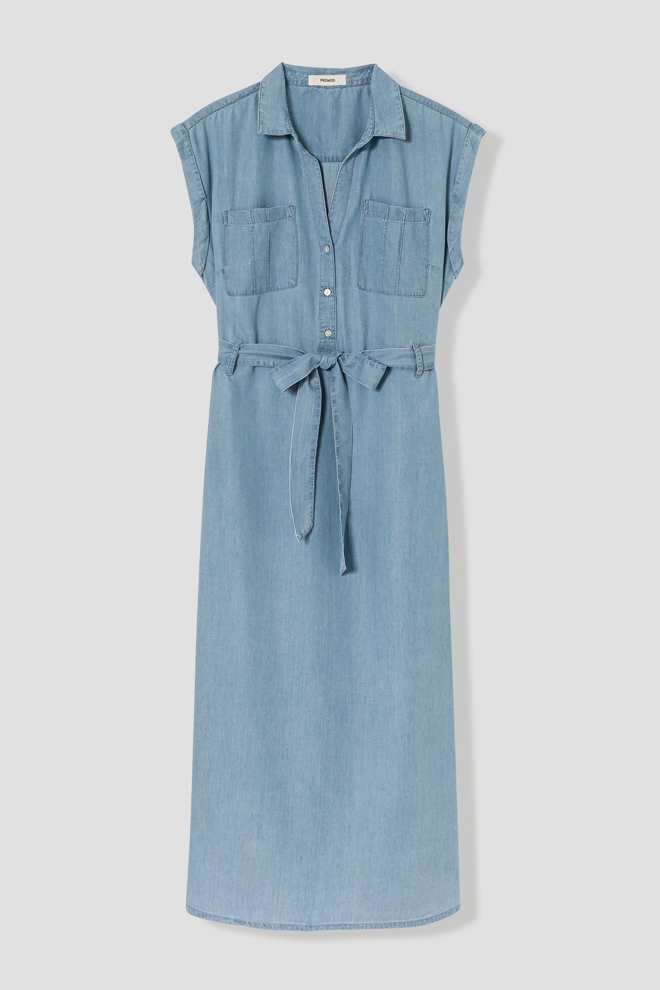 Long sleeveless dress - Light denim