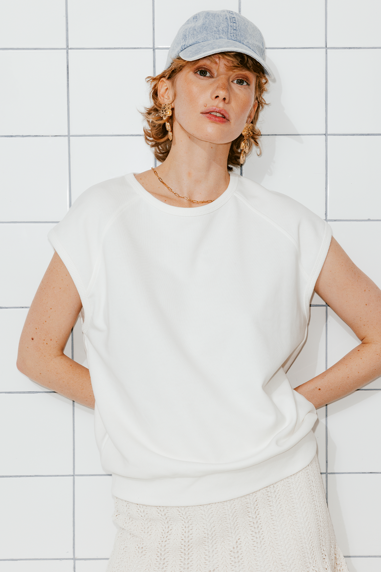 Sleeveless top - Ecru