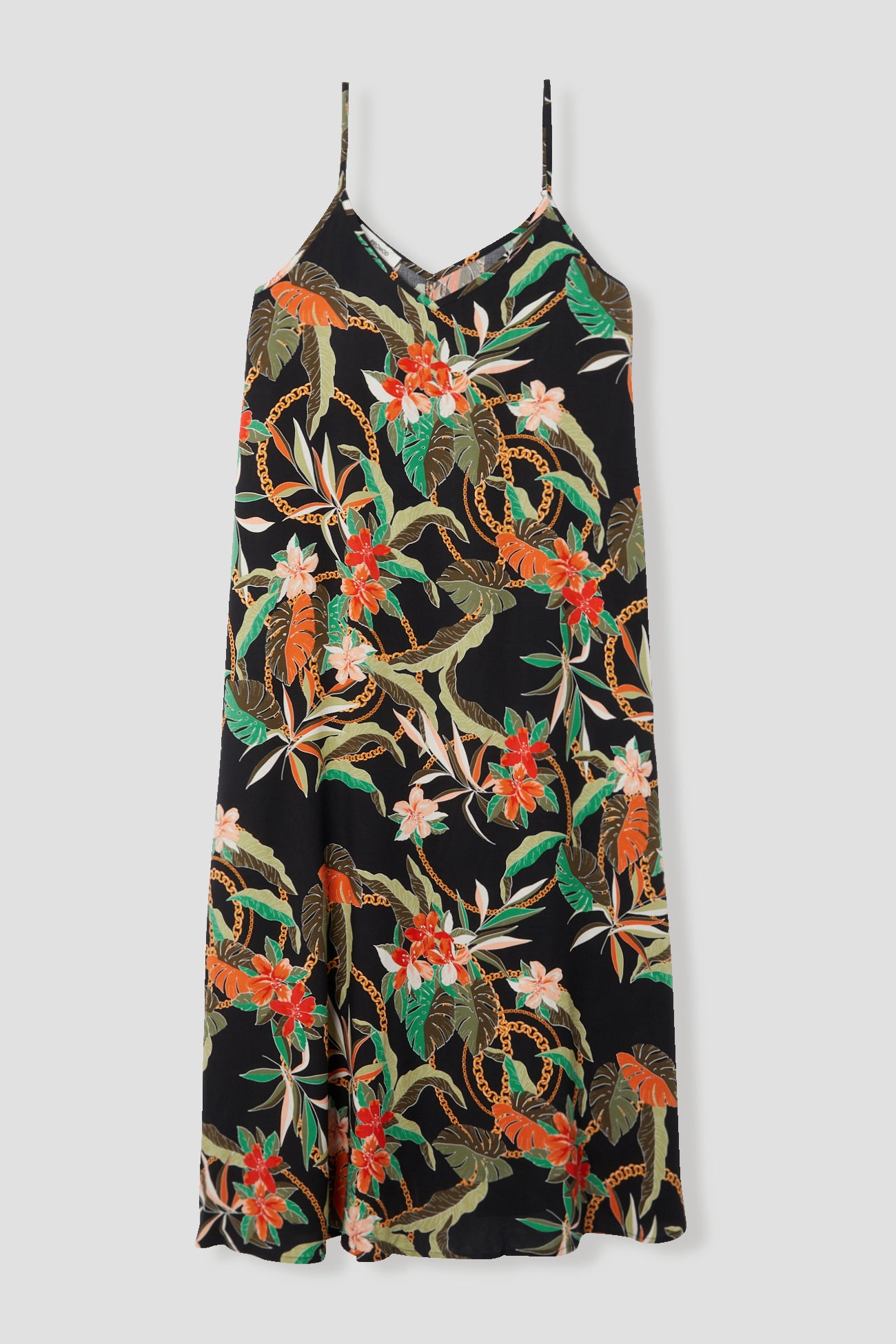 Mid-length patterned dress - Multicolour print