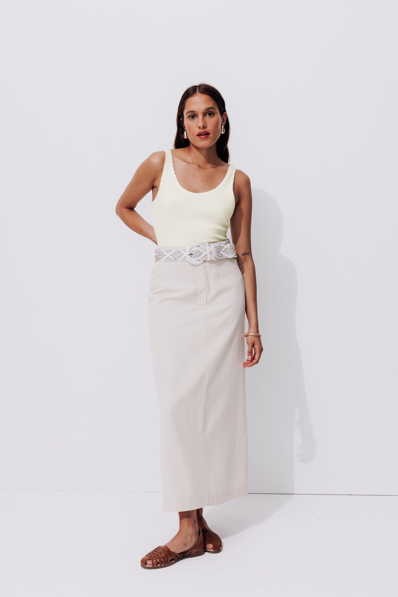 Plain ribbed sleeveless top - Bordeaux red