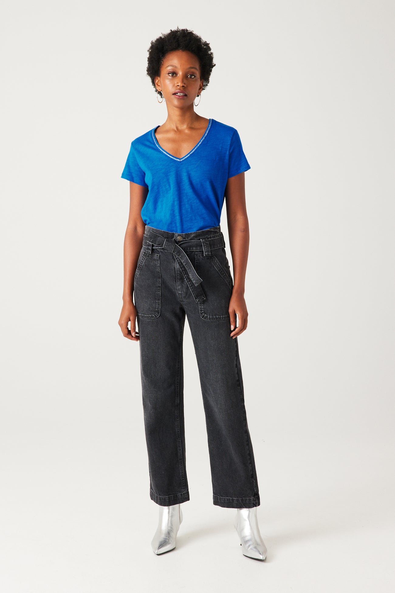 V-neck top - Raspberry red