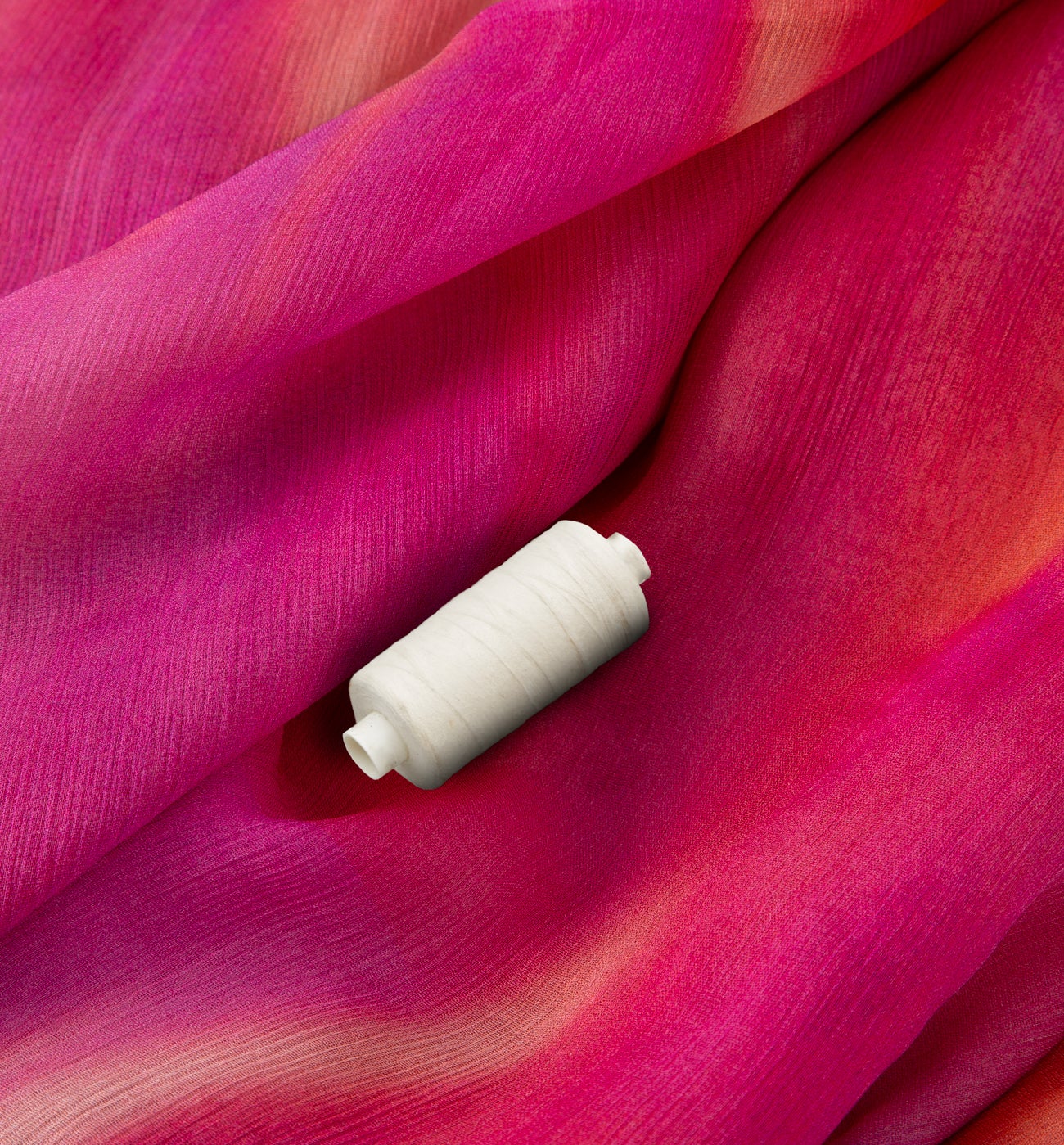 3m crepon voile fabric cut - Fuchsia print