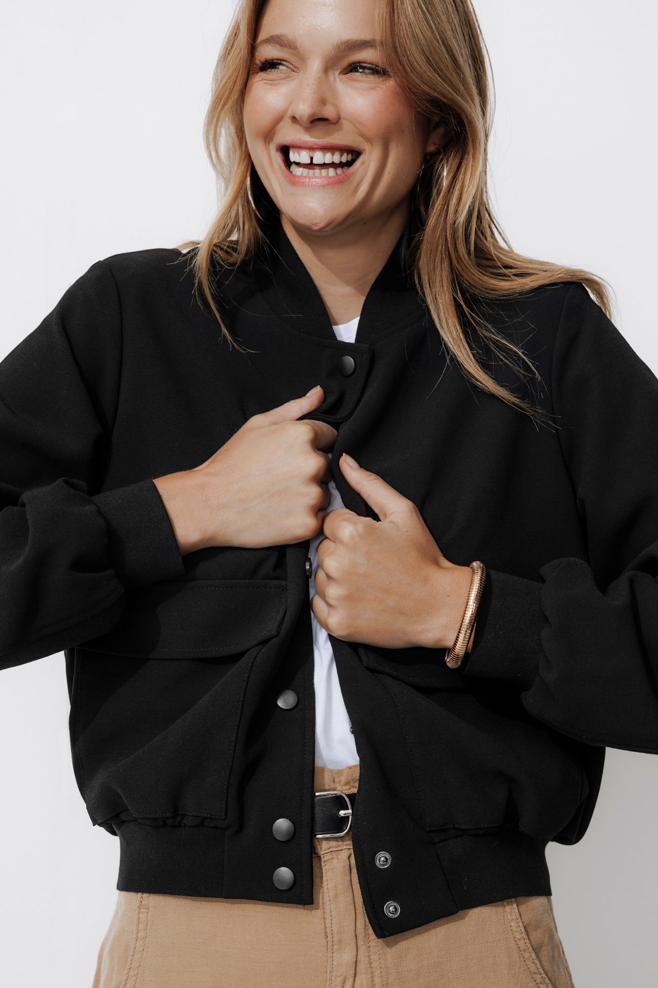 Short teddy jacket - Black