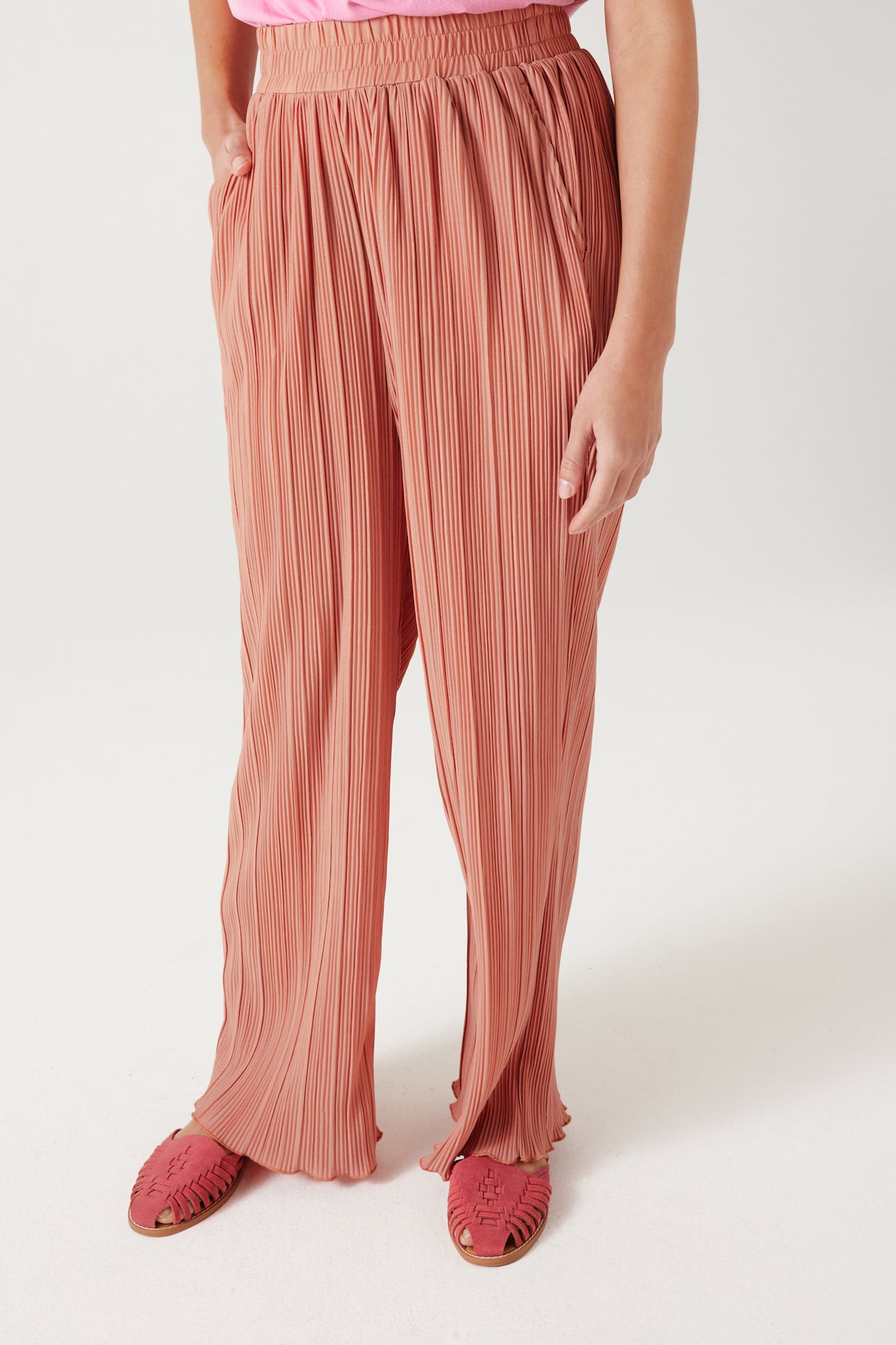 Wideleg plissé trousers - Blue