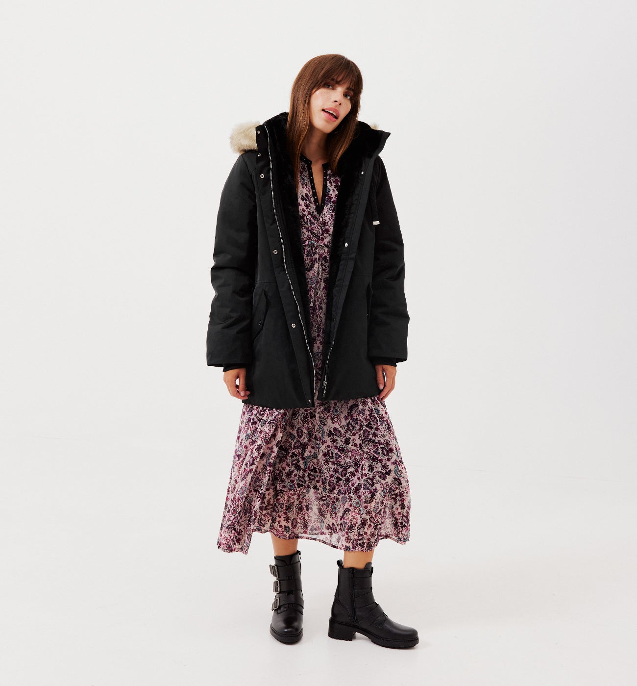 Hooded parka - Black