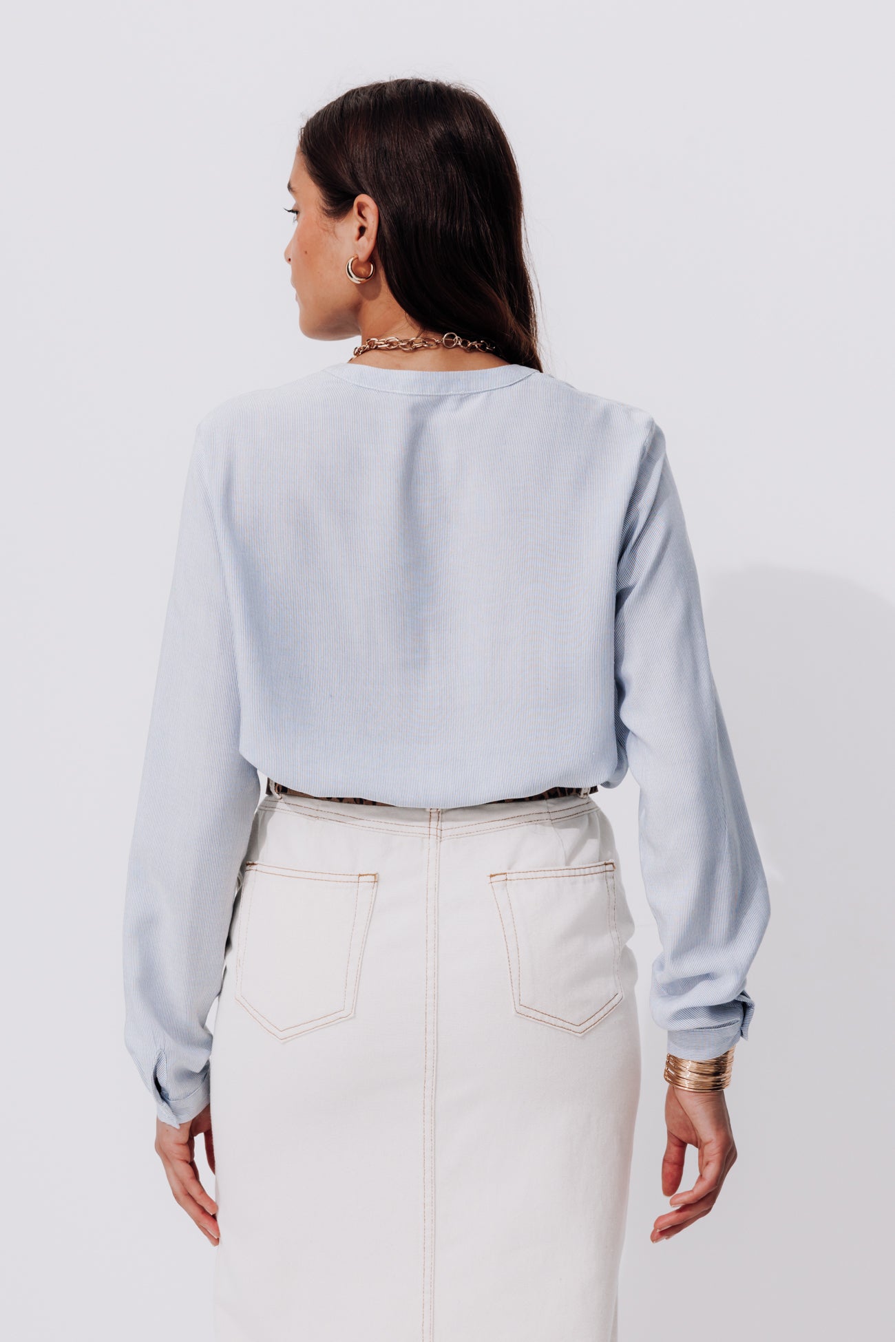 Tunic neckline blouse - Yellow