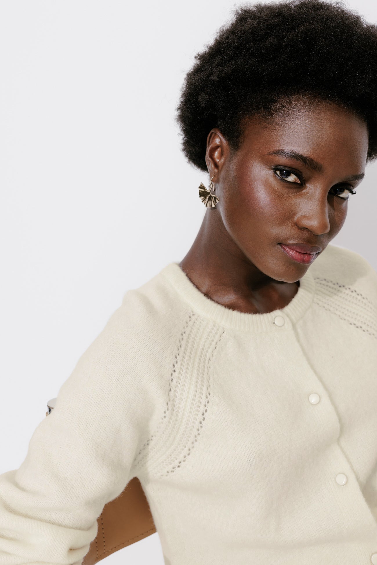 Soft button cardigan - Violet