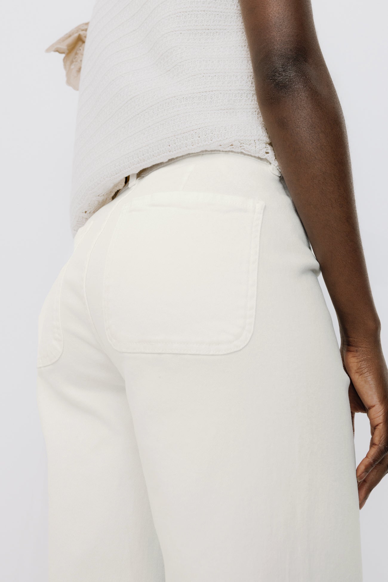 High-waist wideleg trousers - Beige