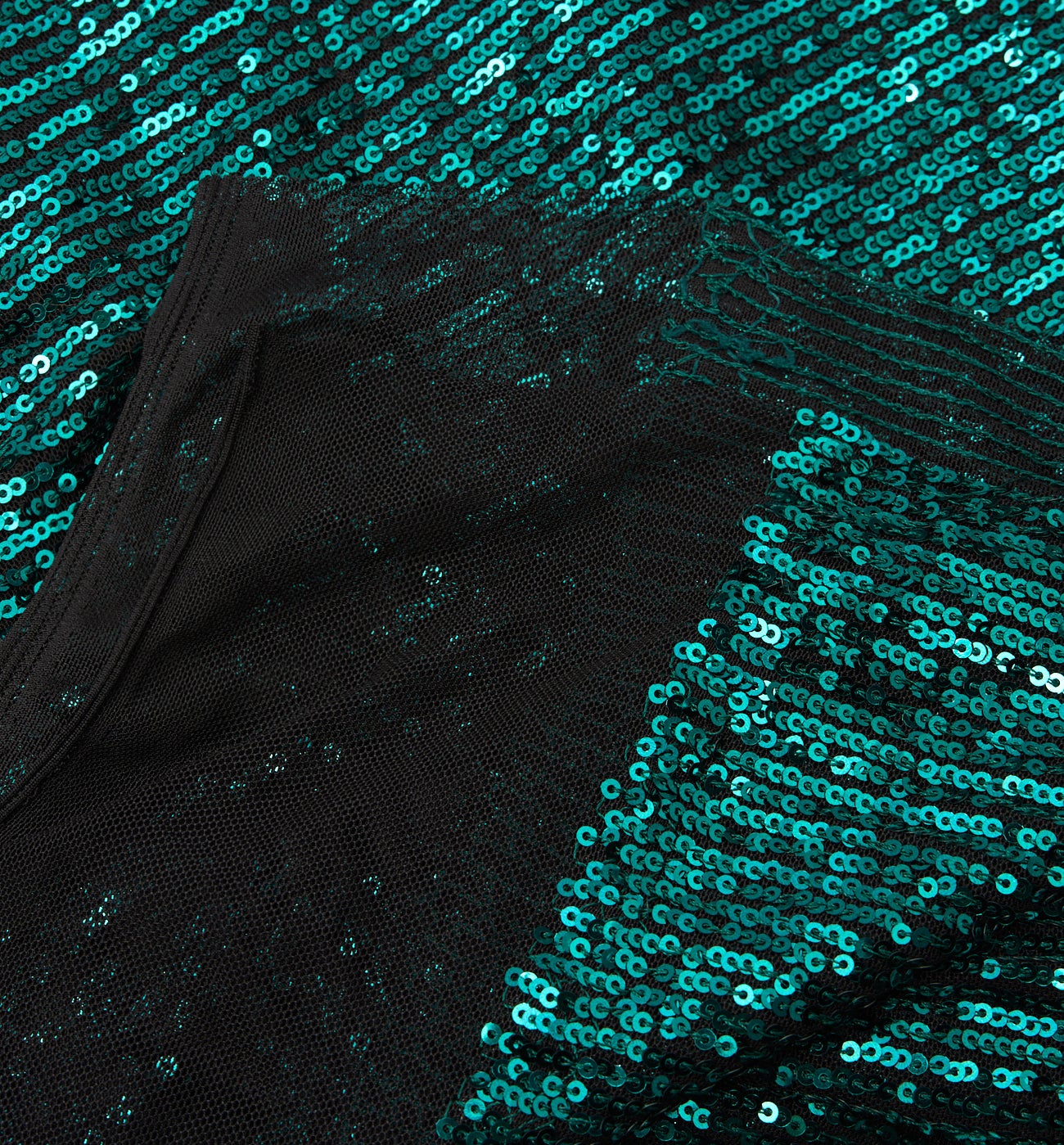 Sequinned 2m fabric cut - Emerald green