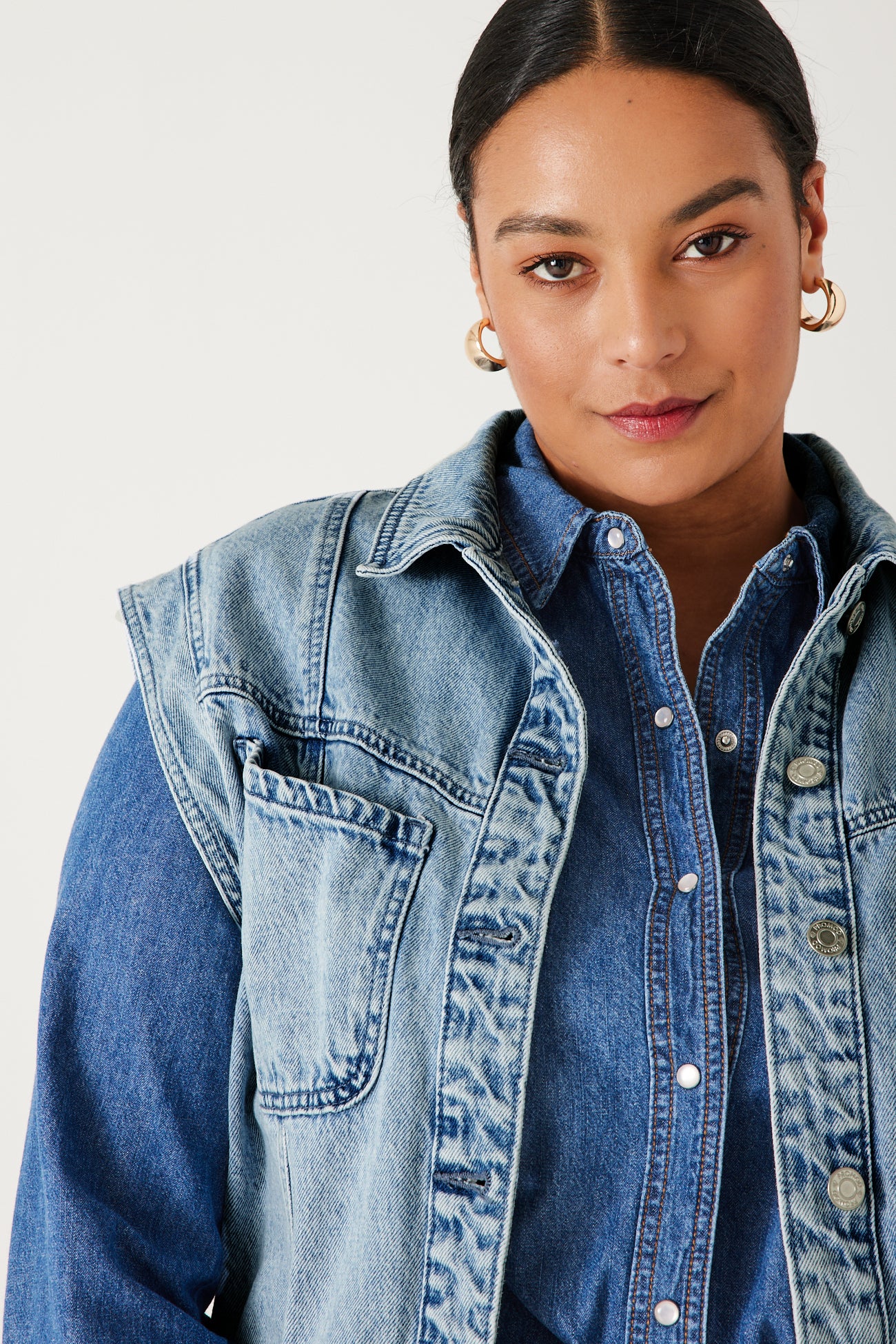 Denim waistcoat jacket - Light denim