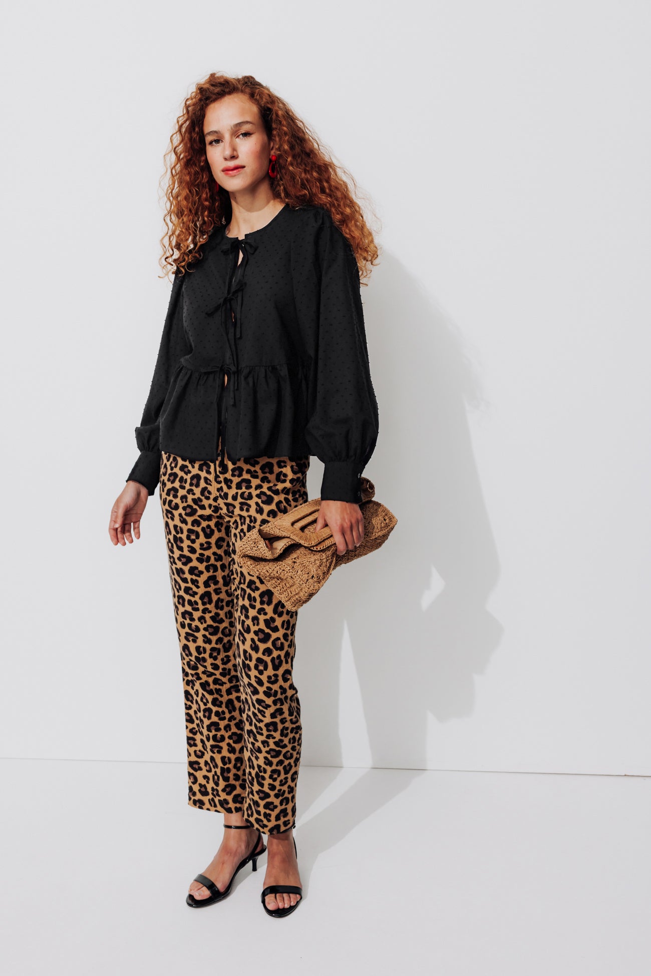 Tie-front shirt - Black