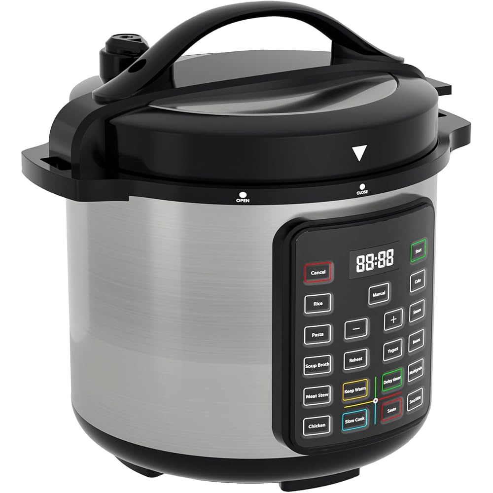 OLIXIS Electric Pressure Cooker 8 Quart Stainless Steel Multi Cooker Electric for Pressure 16-in-1 Rice, Steamer, Yogurt Maker, Slow Cook,Meat Stew, Cake, Saute, Multigrain: Home & Kitchen