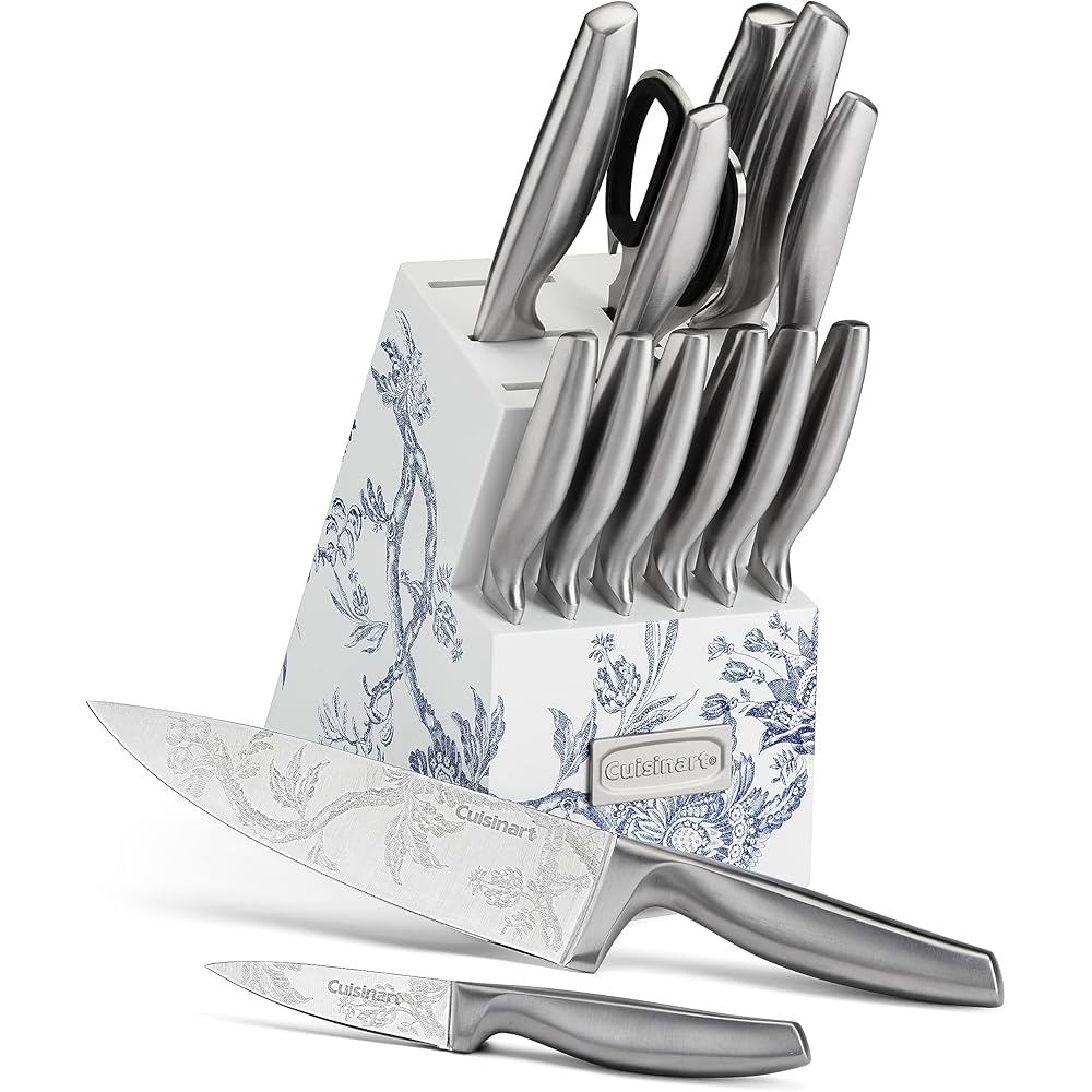 Cuisinart 15pc Caskata Collection™ Stainless Steel Hollow Handle Cutlery Block Set, C77SS-15PKCA: Home & Kitchen