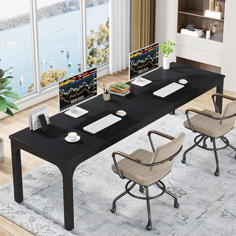 Tribesigns 78.7 Inches Extra Long Computer Desk 2 Person Desk, Double Long Desk, Workstaion for Home Office : Home & Kitchen