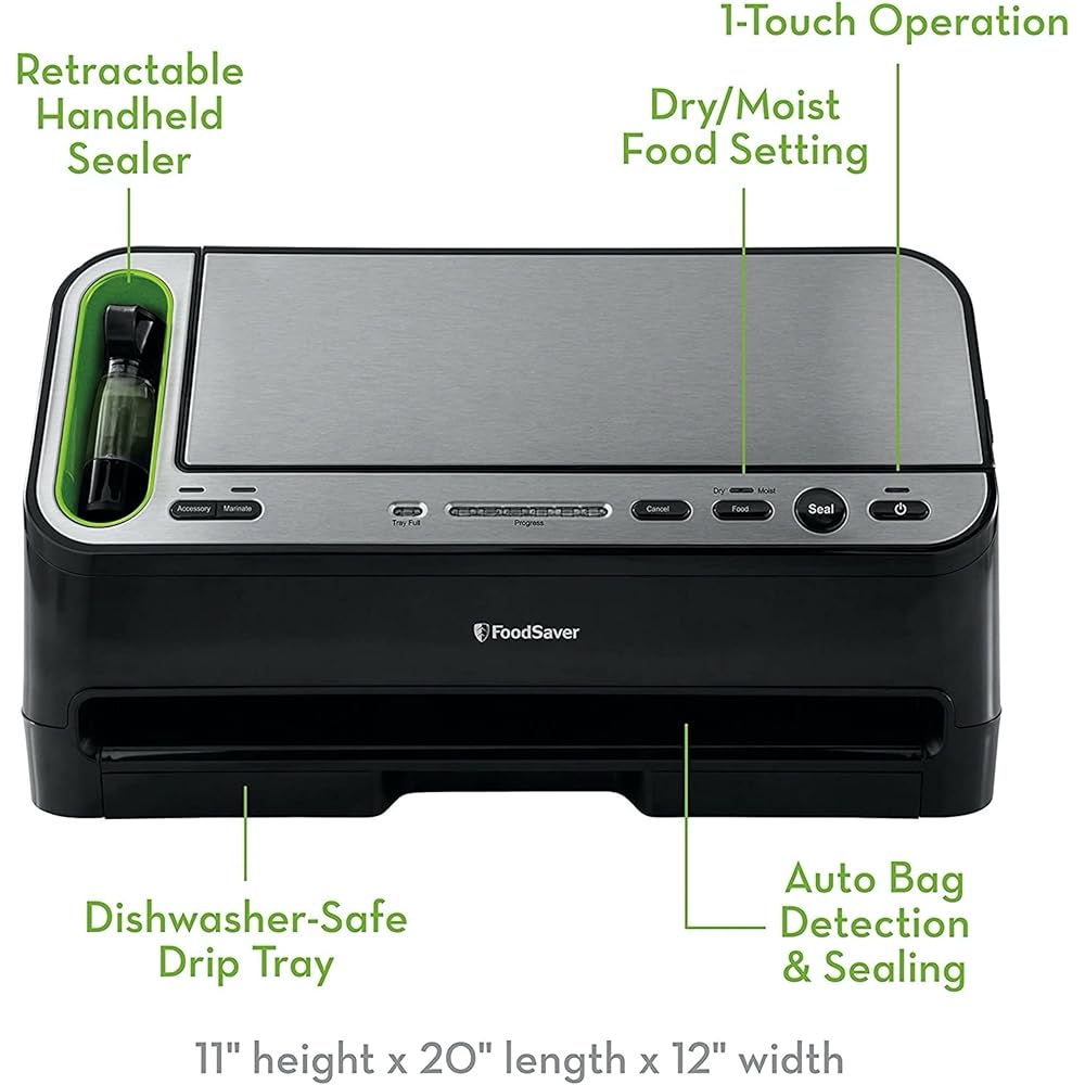 FoodSaver V4400 2-in-1 Vacuum Sealer Machine with Automatic Vacuum Sealer Bag Detection and Starter Kit: Home & Kitchen