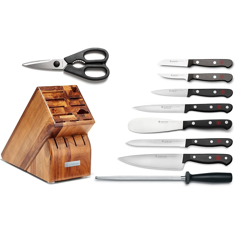 WÜSTHOF Gourmet 10-Piece Knife Block Set: Home & Kitchen