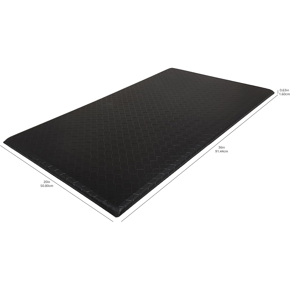 Amazon Basics Anti-Fatigue Standing Mat, Non-Slip, Comfort Mat for Home and Office, 20W x 36L x 0.6Th in, Geometric, Black, 5-Pack : Home & Kitchen