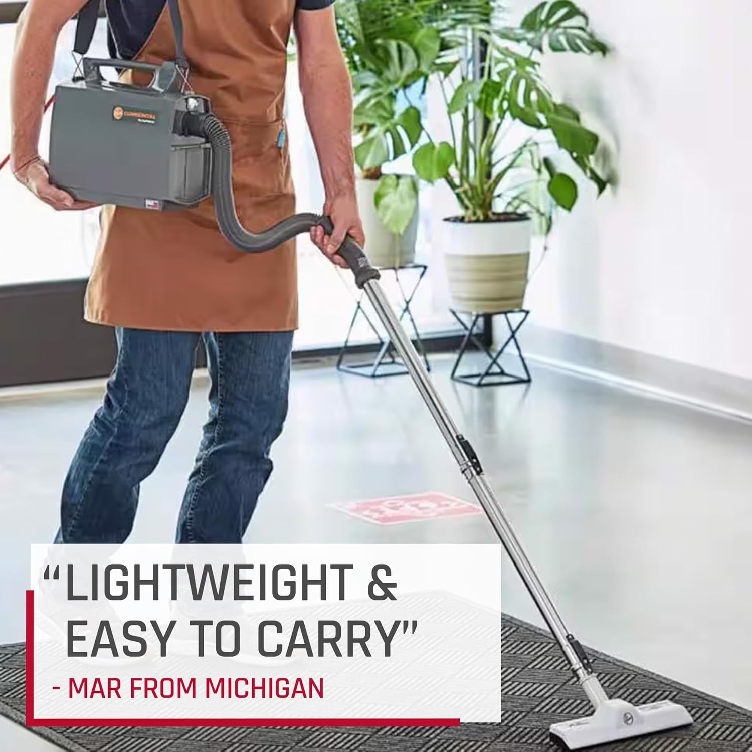 Hoover Commercial PORTAPOWER Lightweight Canister Vacuum Cleaner with Attachments, Portable Carriable Handheld Small Professional Grade Bagged, 8 Pounds, CH30000, Black: Household Canister Vacuums: Industrial & Scientific