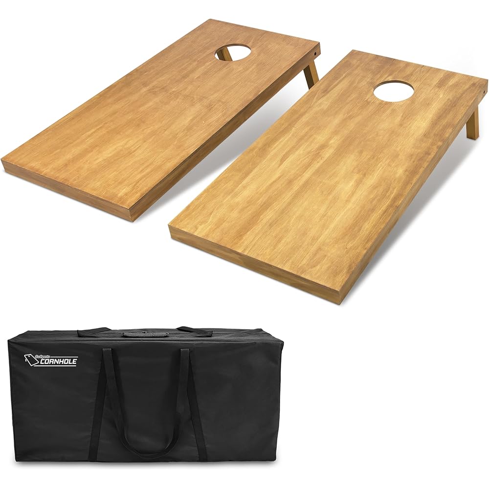 : GoSports 4 ft x 2 ft Regulation Size Wooden Cornhole Boards Set - Includes Carrying Case - Full Regulation Size Bean Bag Toss Boards : Sports & Outdoors