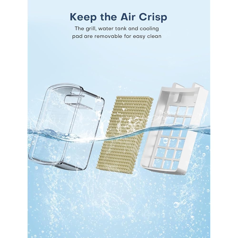 CENSTECH Windowless Air Conditioner with 5 Ice Packs, 3 Modes & 3 Speeds Swamp Cooler Air Conditioner, 12H Timer, 4L Tank for 24H Cooling, Remote, Dual Tank Portable Air Conditioners No Windows Needed : Home & Kitchen