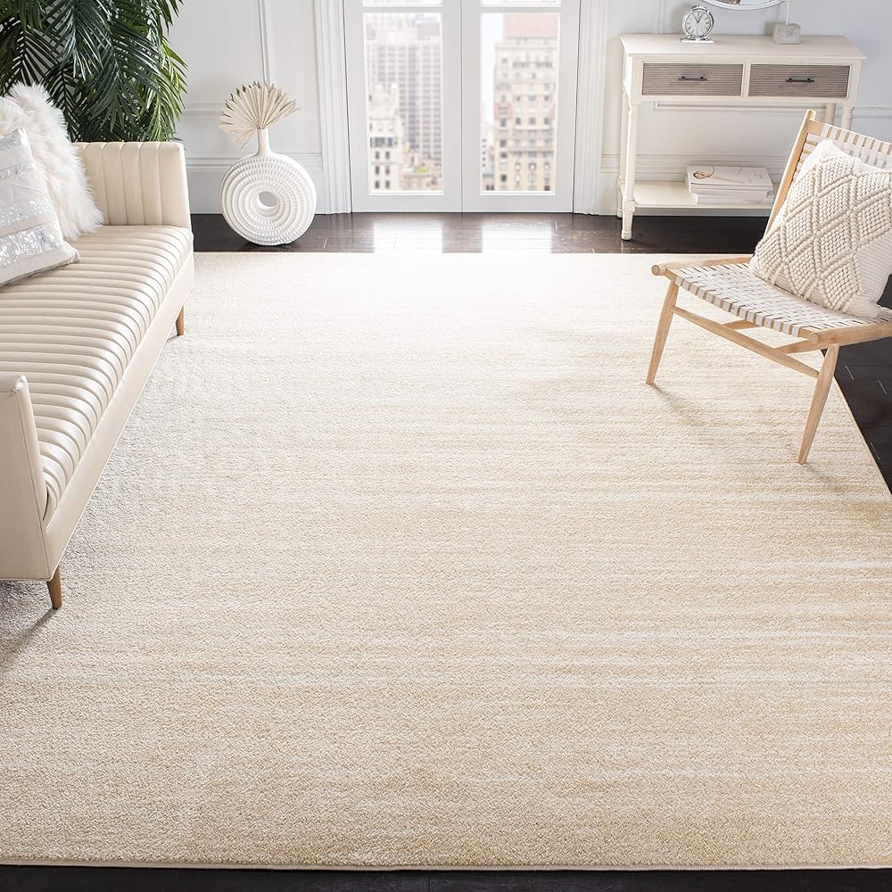 SAFAVIEH Area Rug 8x10 - Adirondack Collection - Large - Champagne & Cream, Modern Ombre Design, Non-Shedding & Easy Cleaning, Ideal for Living Room, Bedroom, Office, Dining Space (ADR113W) : Home & Kitchen
